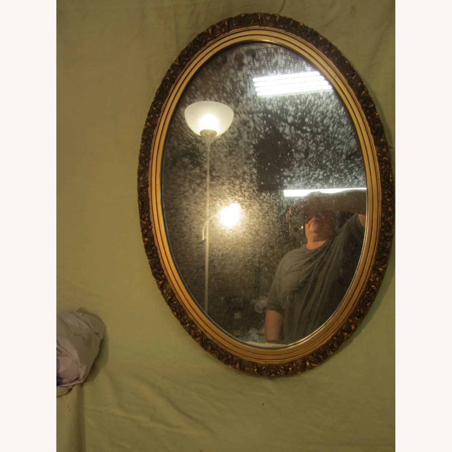 Vintage 50's Gold Tone Framed Mirror  - image-2