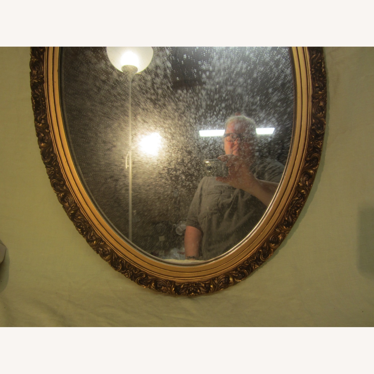 Vintage 50's Gold Tone Framed Mirror  - image-3