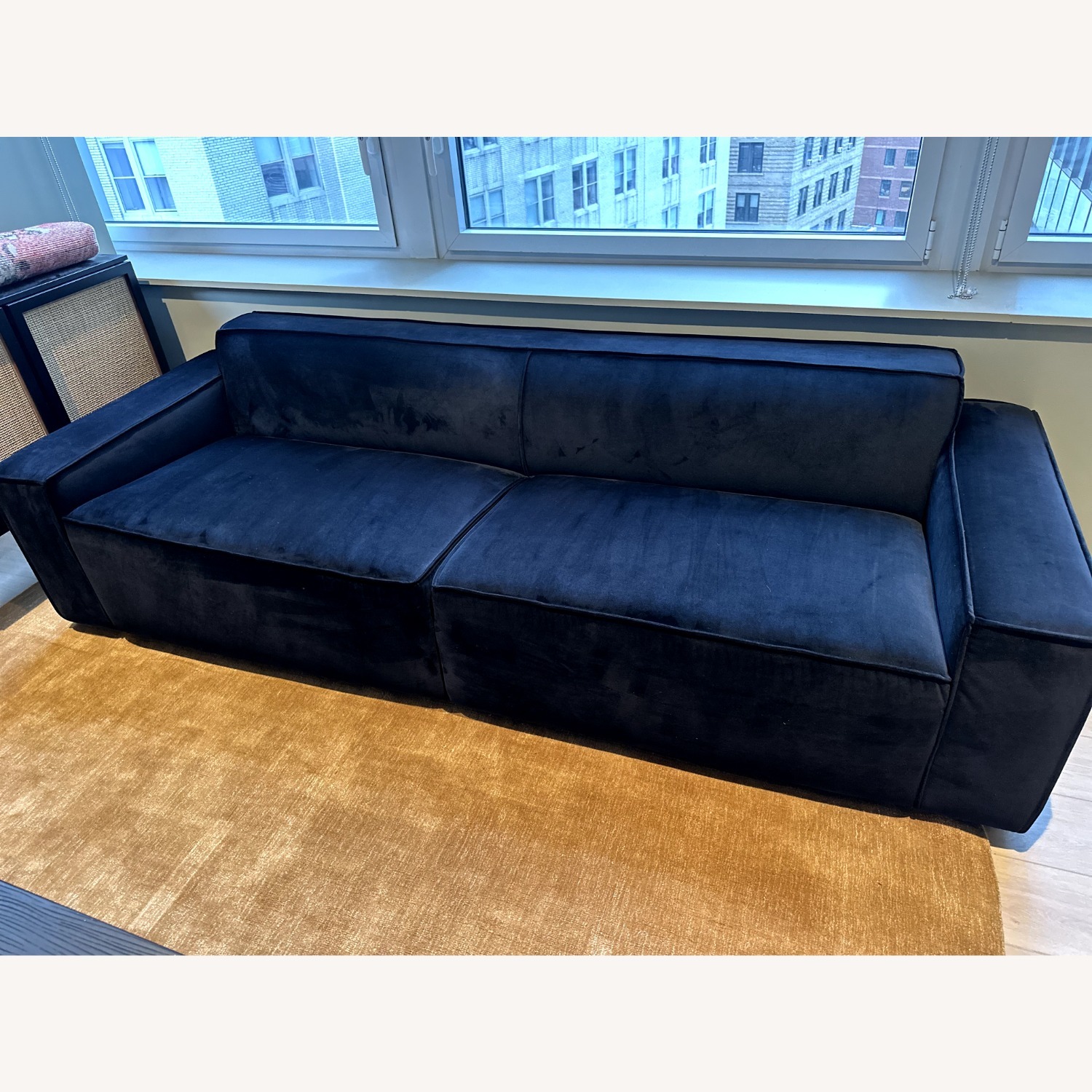 AllModern Black Velvet Couch - image-4