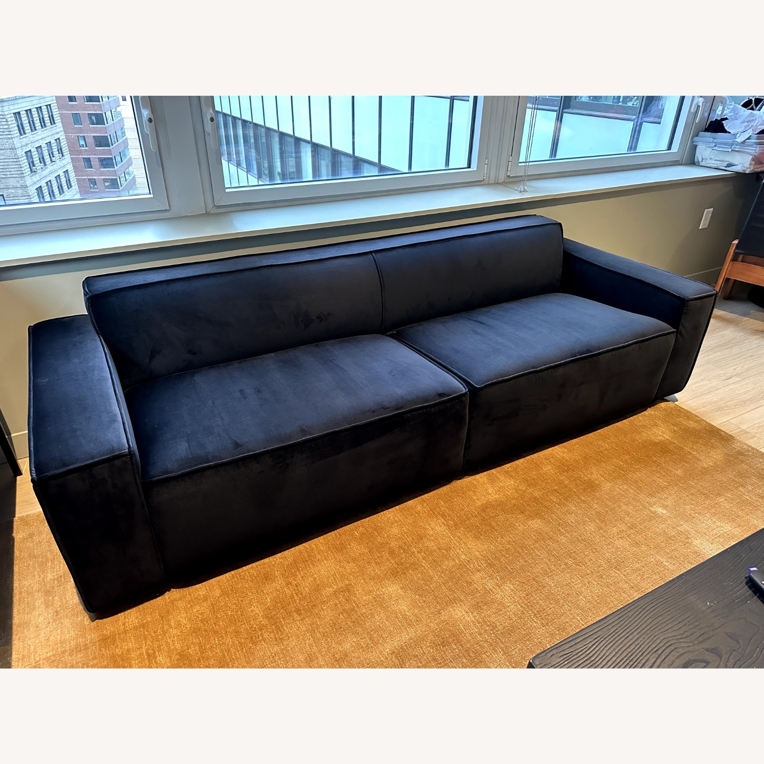 AllModern Black Velvet Couch - image-2