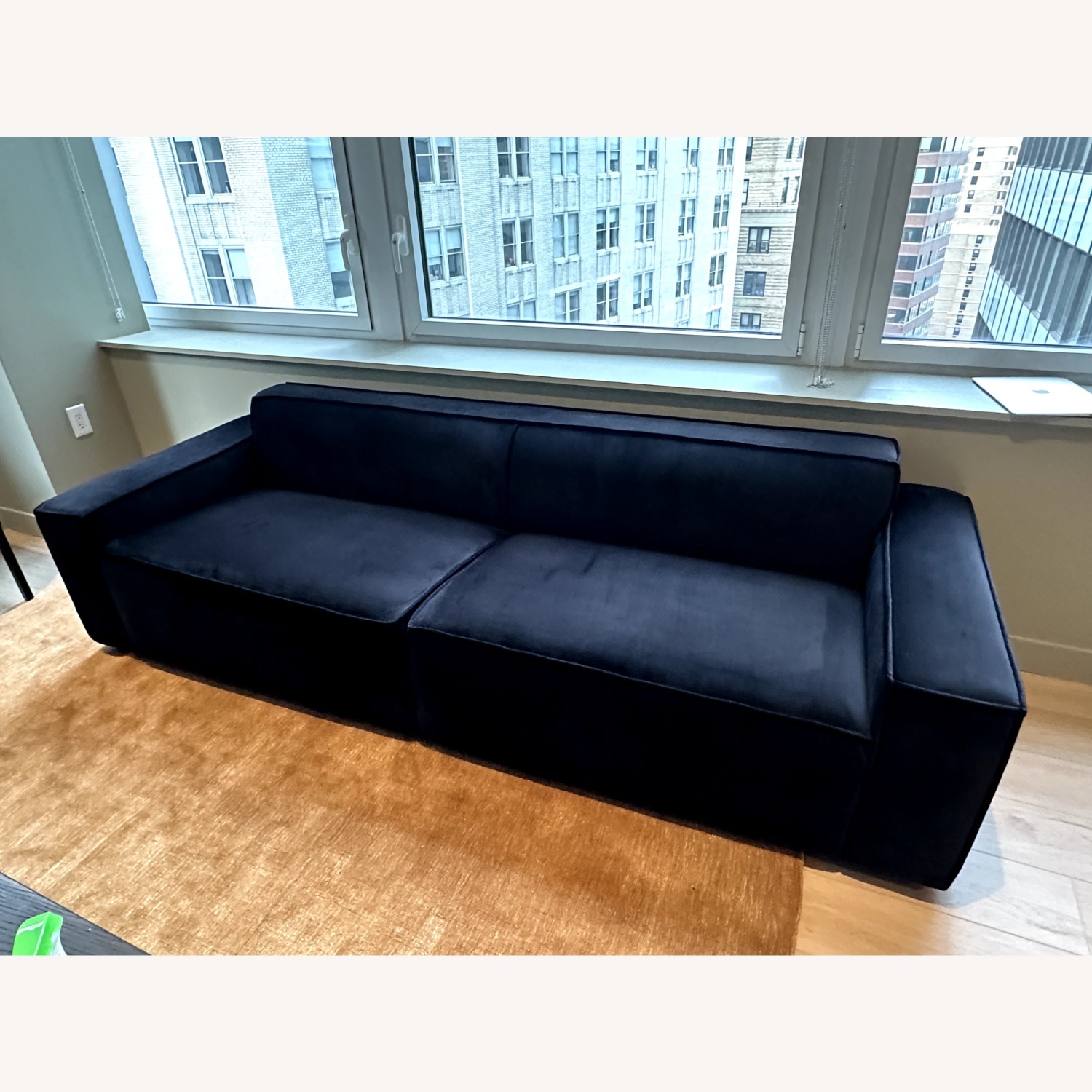 AllModern Black Velvet Couch - image-1