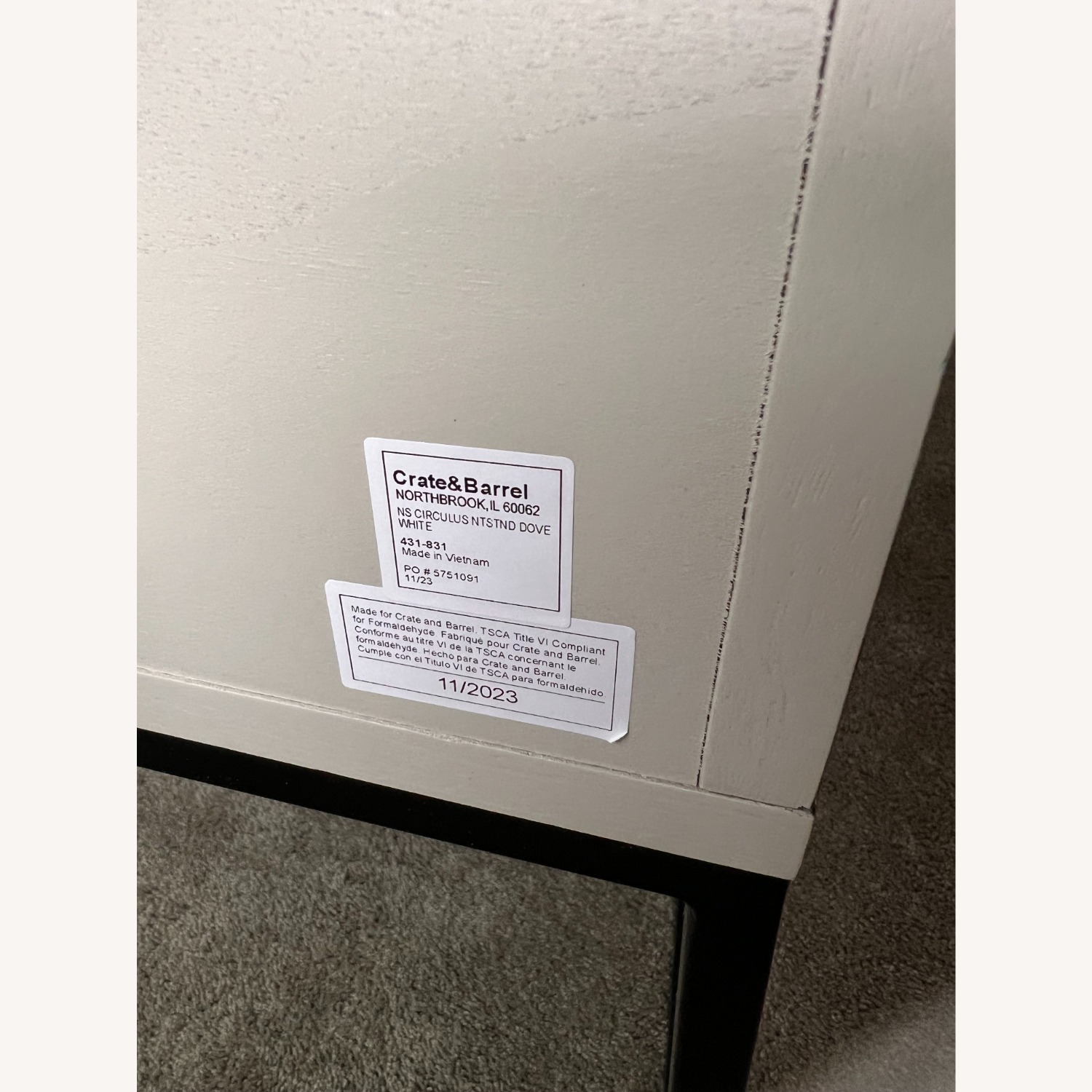 Crate & Barrel Nightstand Table - image-2