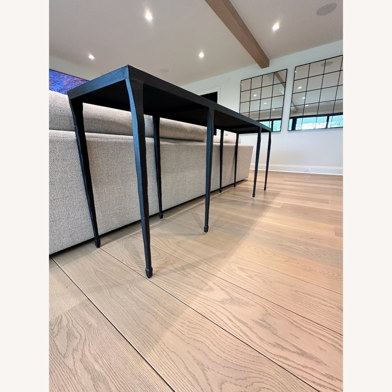 Silviano 84" Rectangular Black Iron and Steel Console Table - image-9