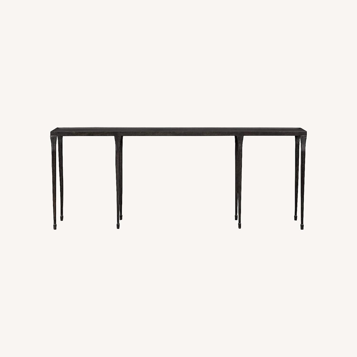 Silviano 84" Rectangular Black Iron and Steel Console Table - image-0