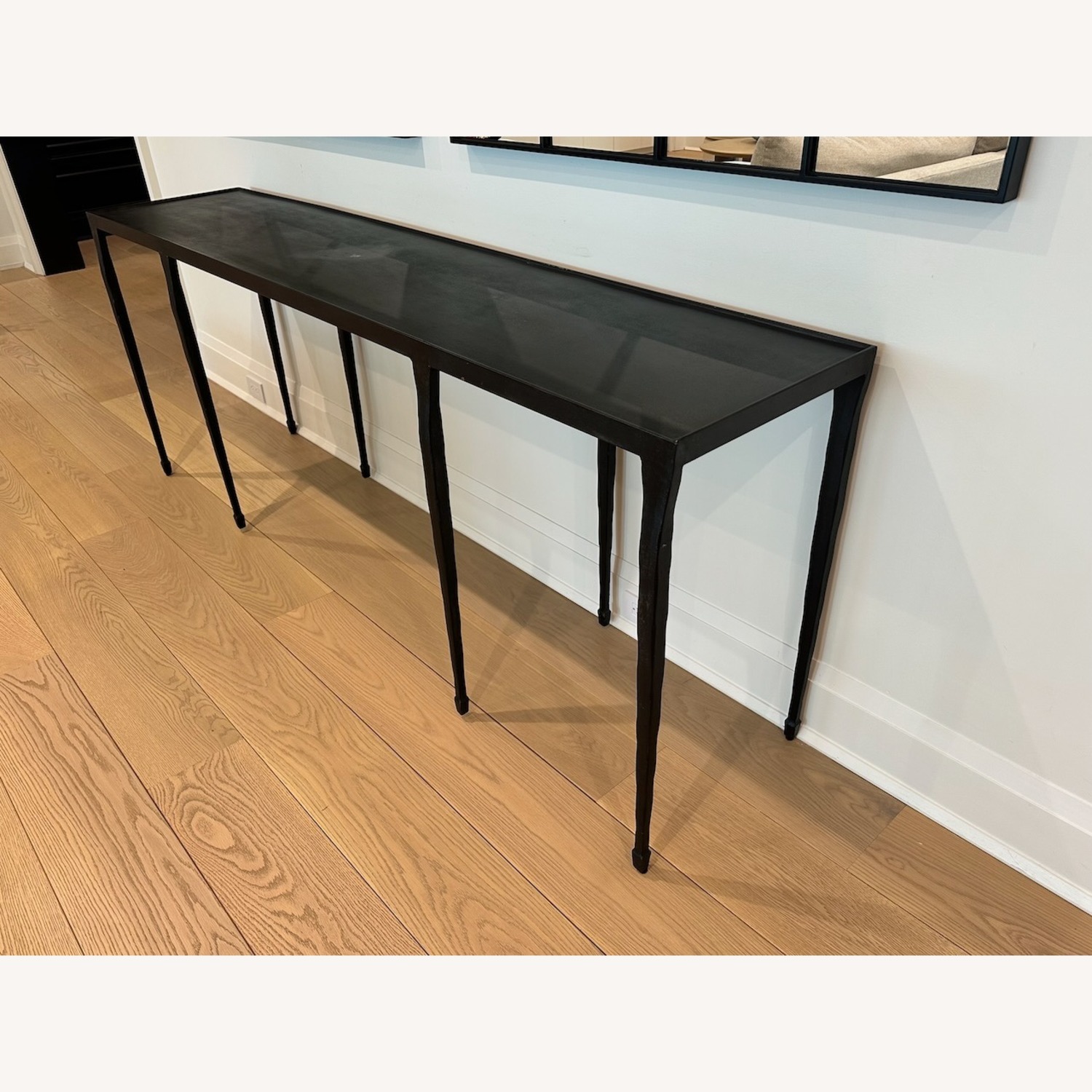 Silviano 84" Rectangular Black Iron and Steel Console Table - image-2