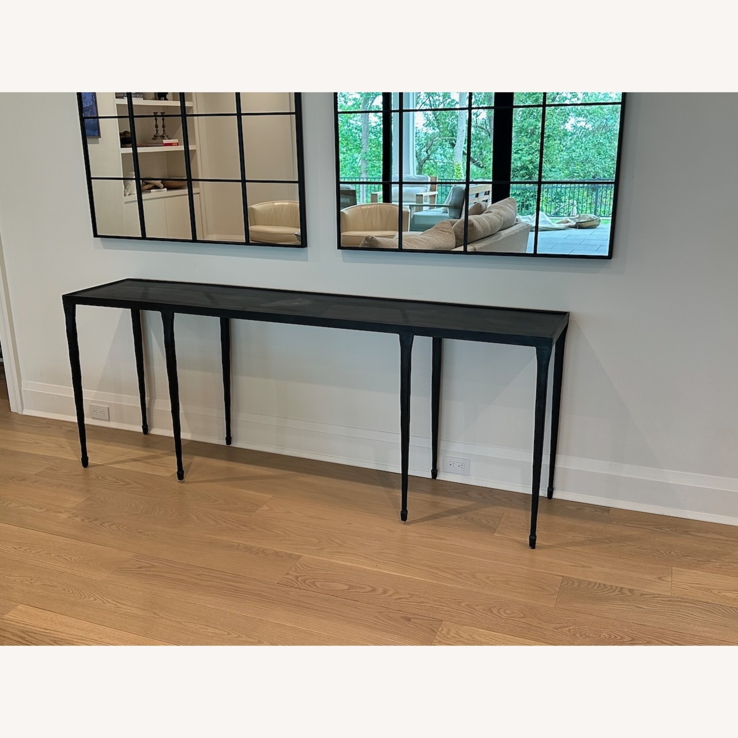 Silviano 84" Rectangular Black Iron and Steel Console Table - image-1