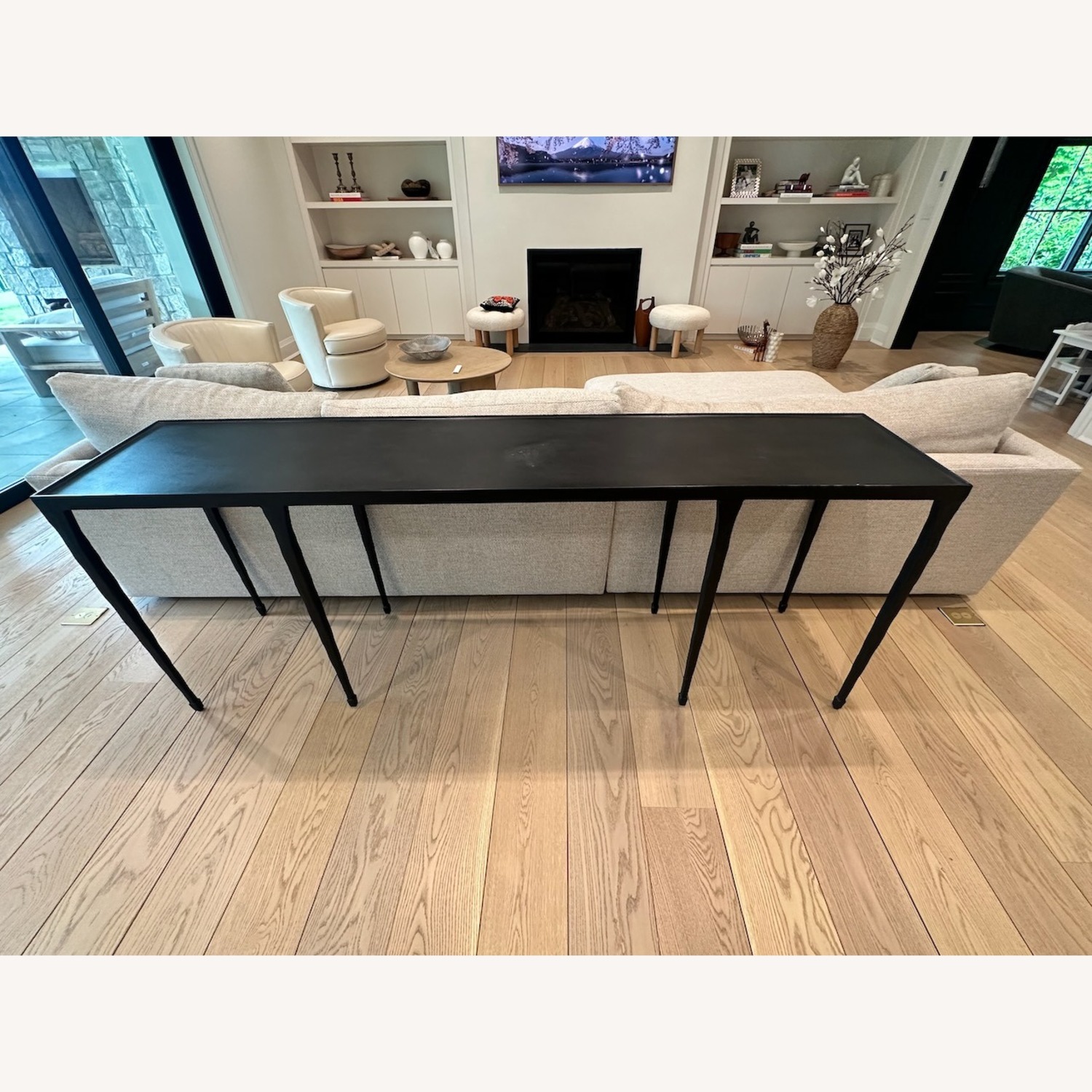 Silviano 84" Rectangular Black Iron and Steel Console Table - image-8