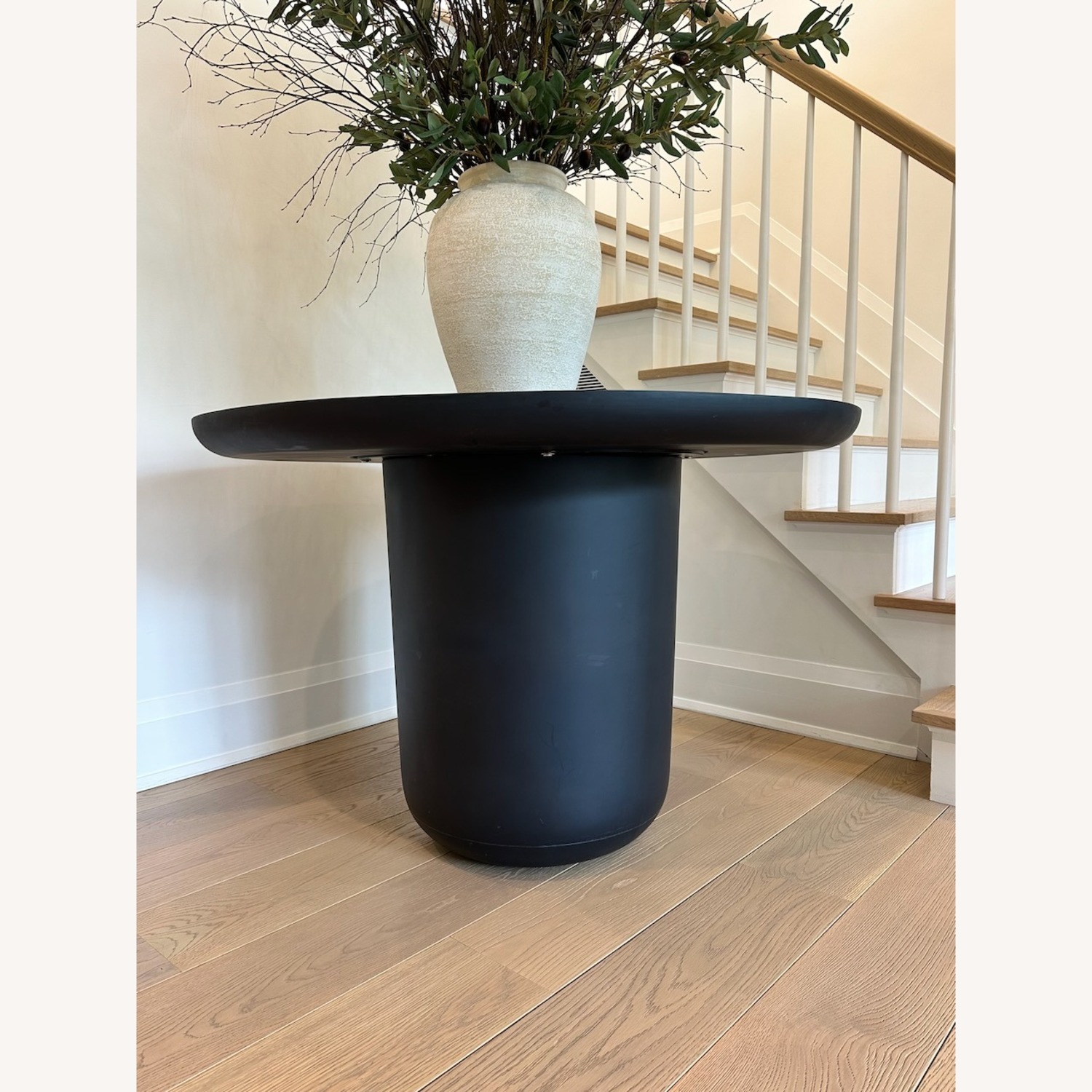 CB2 Lola 45" Round Black Concrete Dining Table - image-2