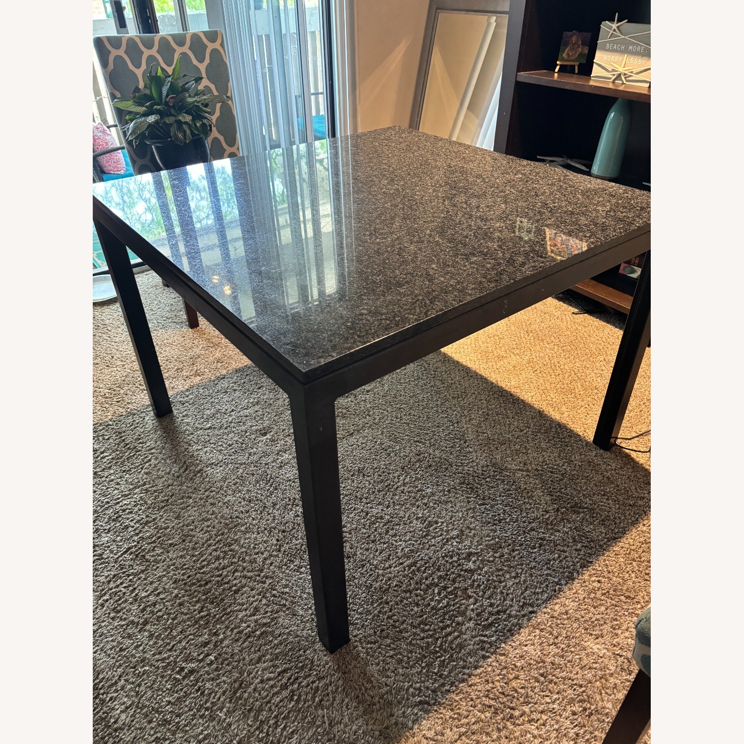Room & Board Granite and Metal Parsons Table - image-1
