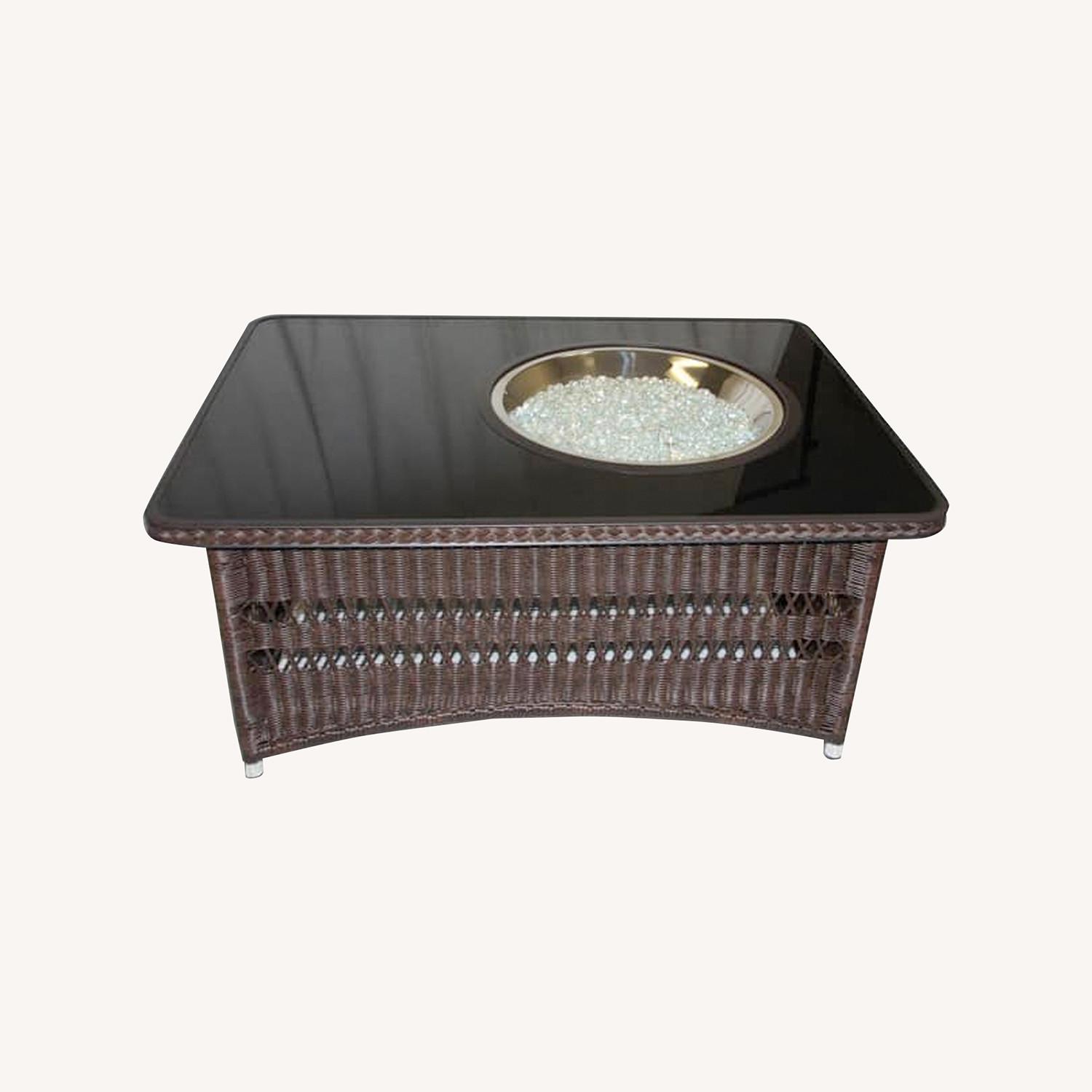 Wicker Outdoor Fire Table - image-0