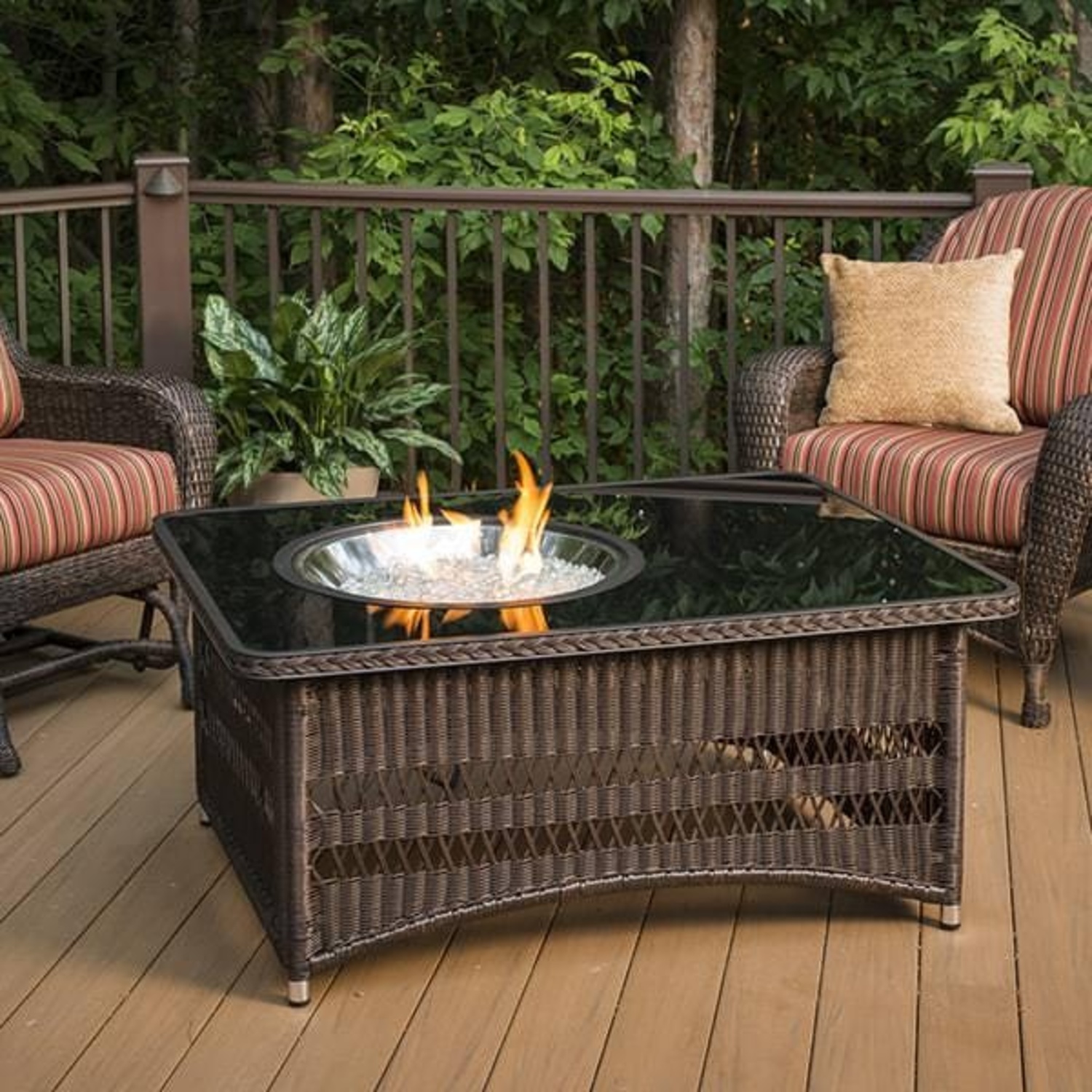 Wicker Outdoor Fire Table - image-6