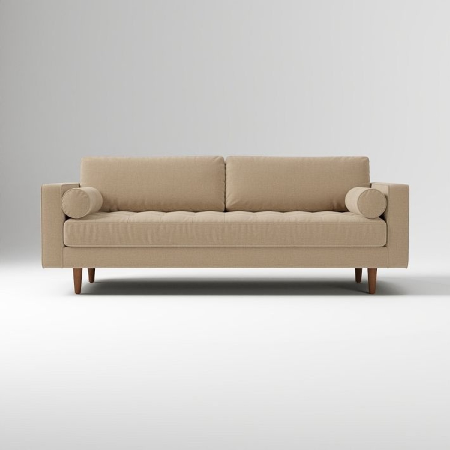 West Elm Dennes Sofa Dusty Rose Distressed Velvet - image-3