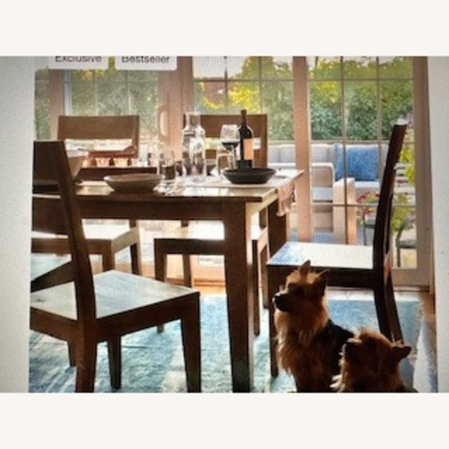 Crate & Barrel Basque Brown Dining Table Set - image-1