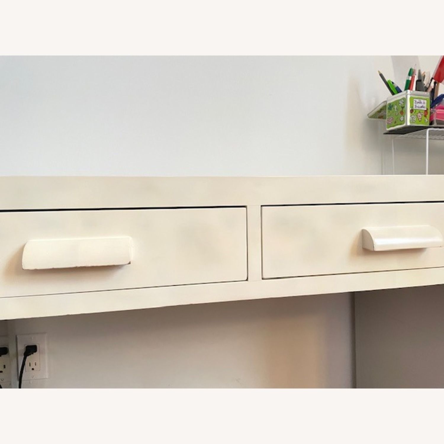 Long Desk Console Couch table in Ivory Lacquer - image-3