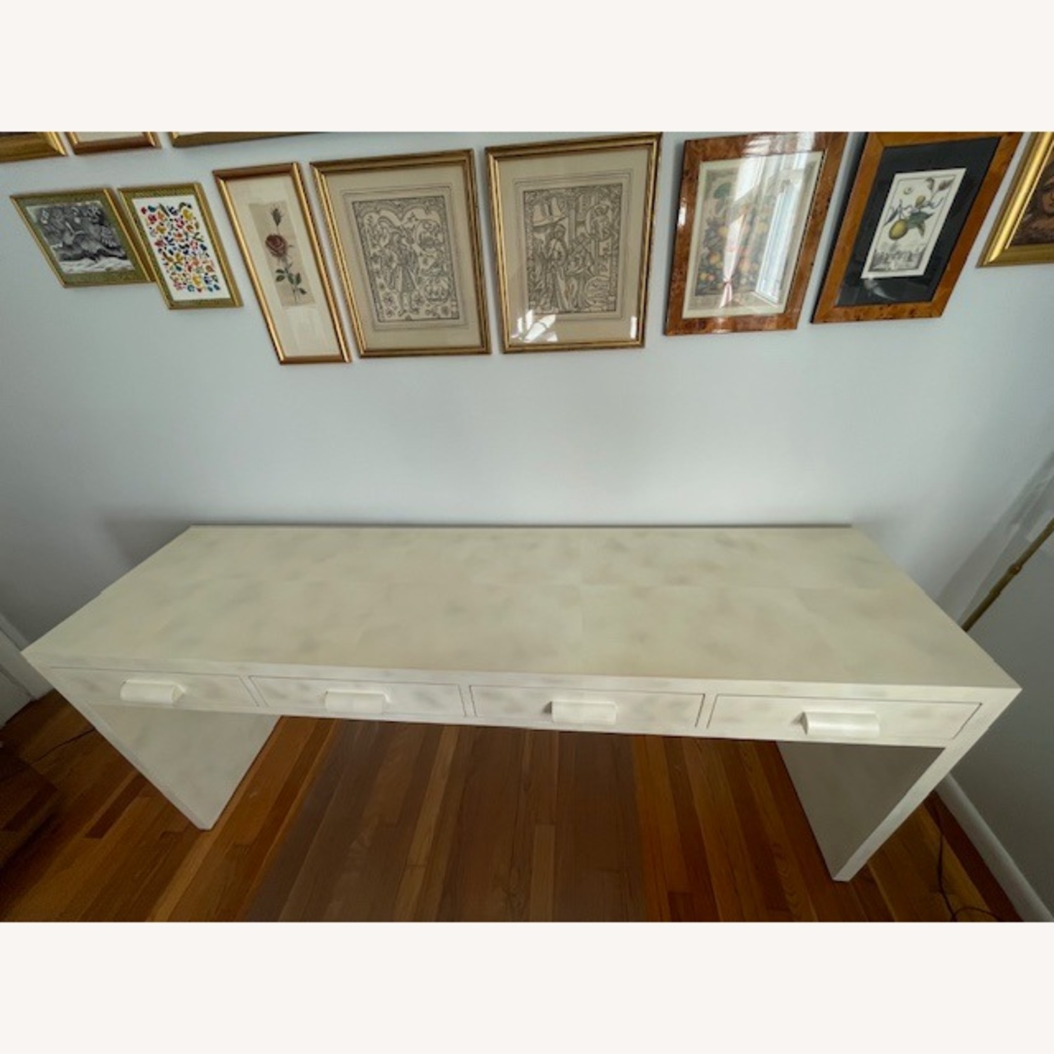 Long Desk Console Couch table in Ivory Lacquer - image-7