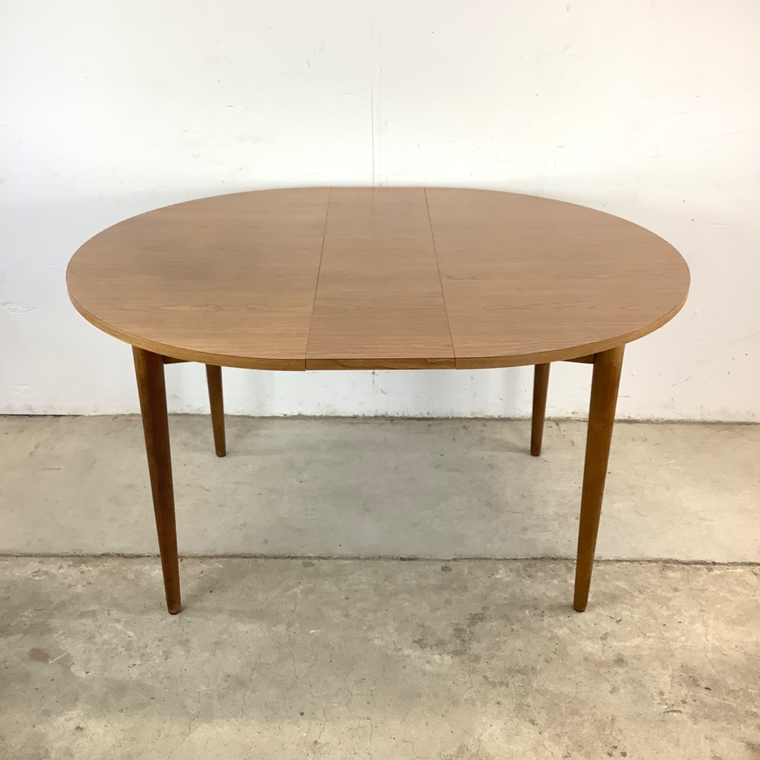 Mid-Century Round Dining Table W Leaf - image-9