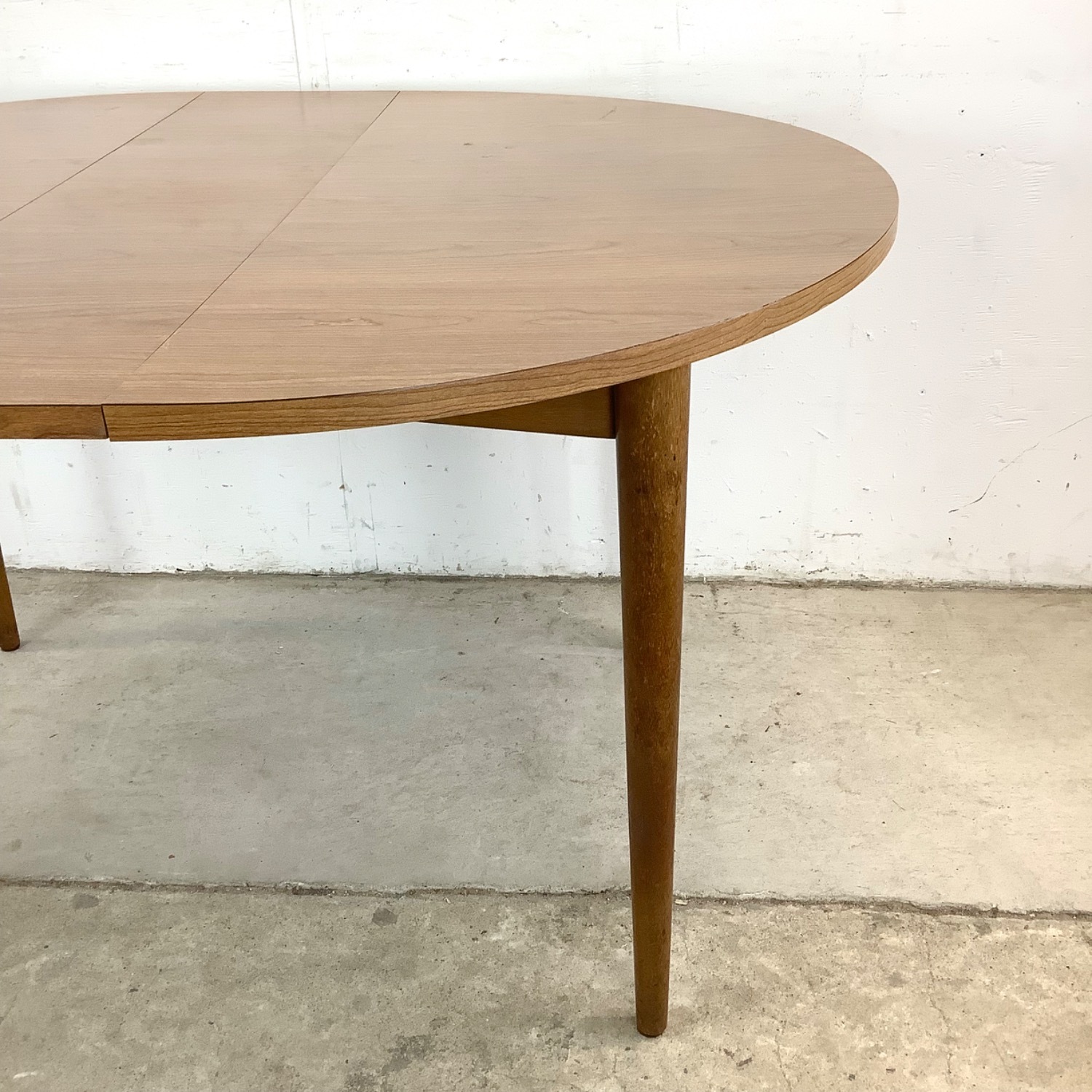 Mid-Century Round Dining Table W Leaf - image-12