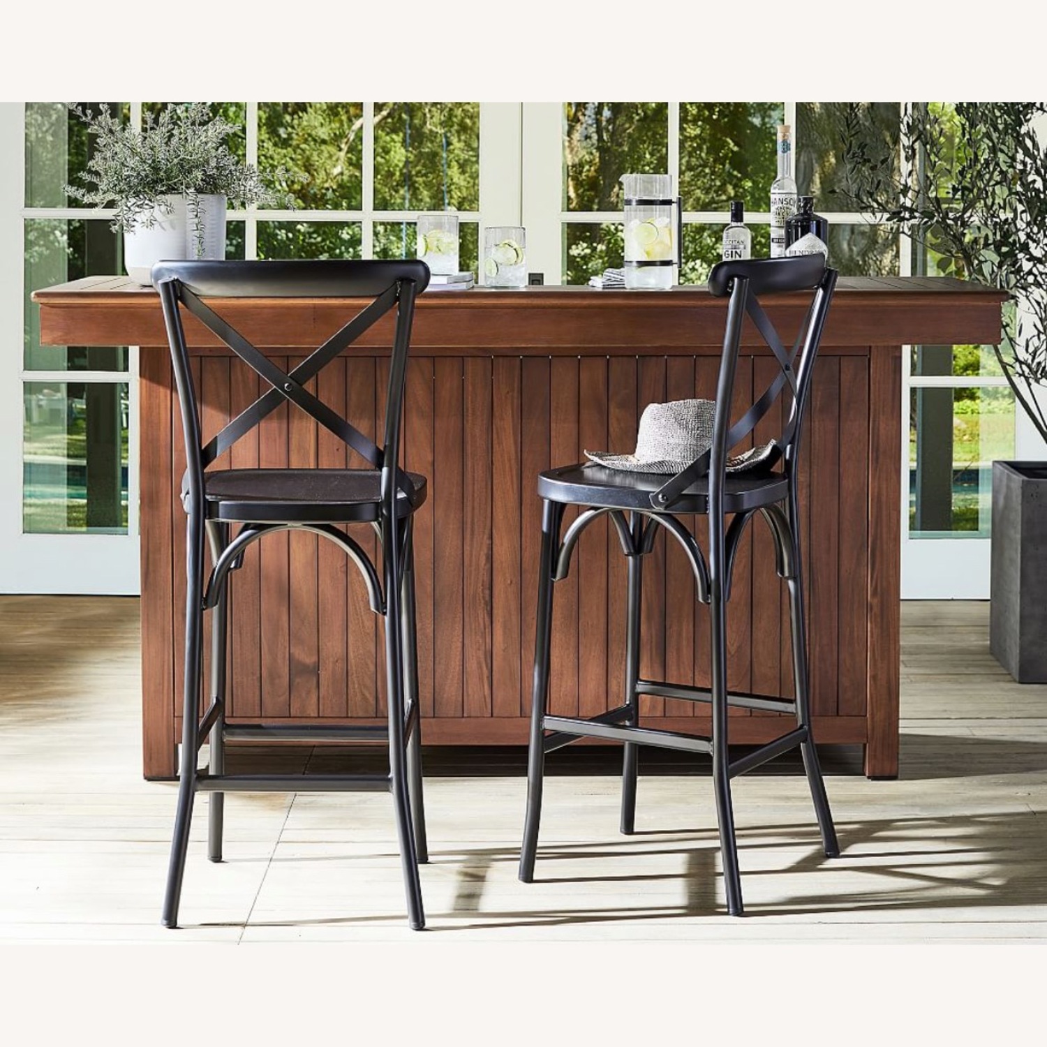 Pottery Barn X-Back Bar Stools - image-1