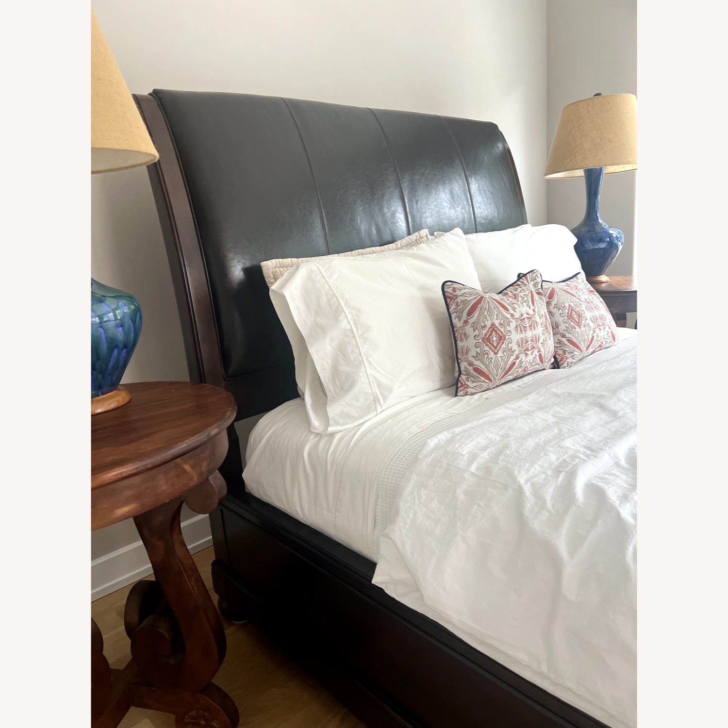 Sleigh Bed, Queen, Leaher Headboard  - image-2