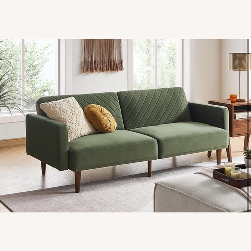 Used mopio Small Futon Olive Green for sale on AptDeco