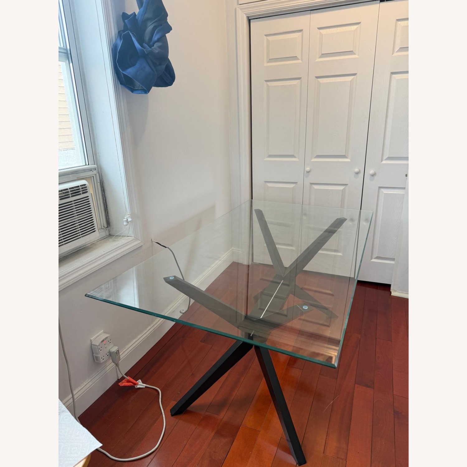 Cuomo Glass Top Solid Wood Base Dining Table - image-2