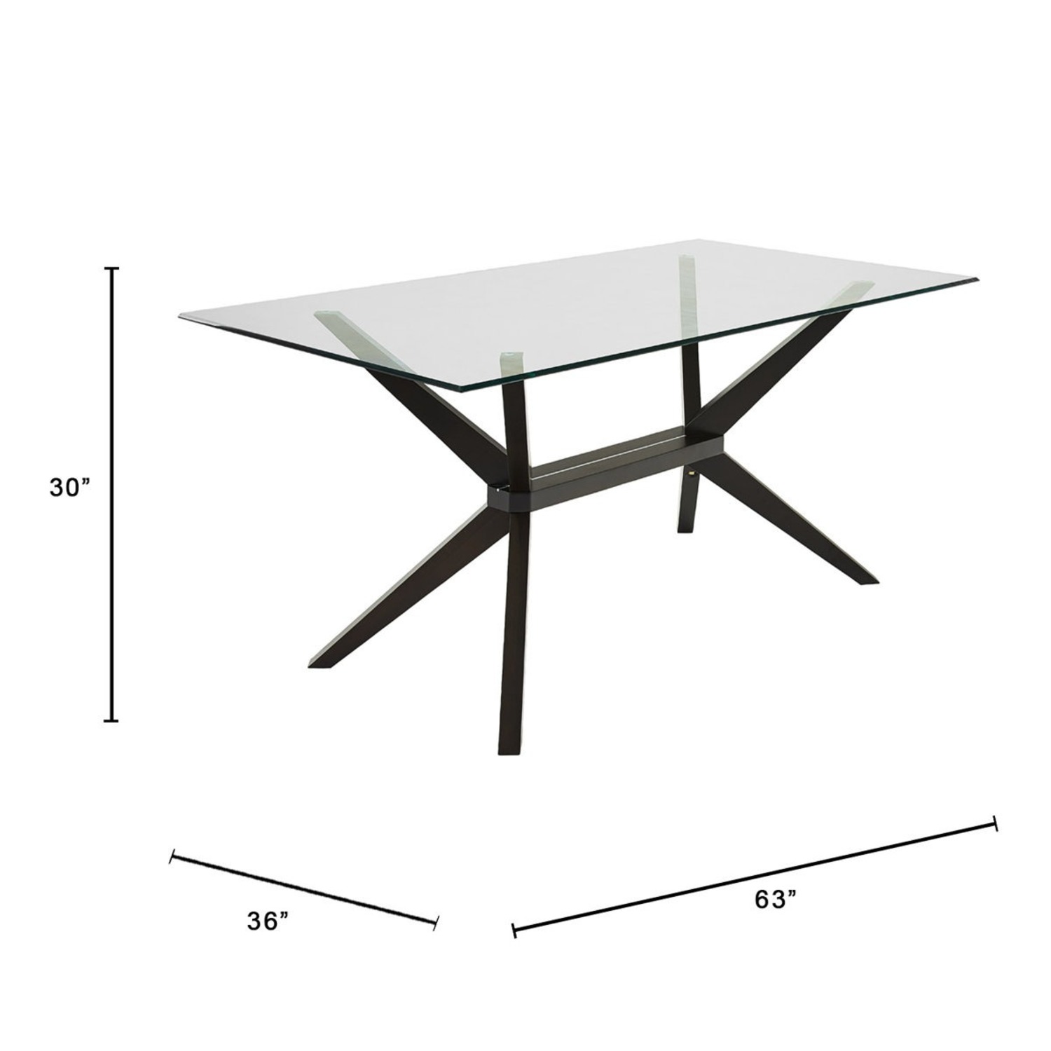 Cuomo Glass Top Solid Wood Base Dining Table - image-5