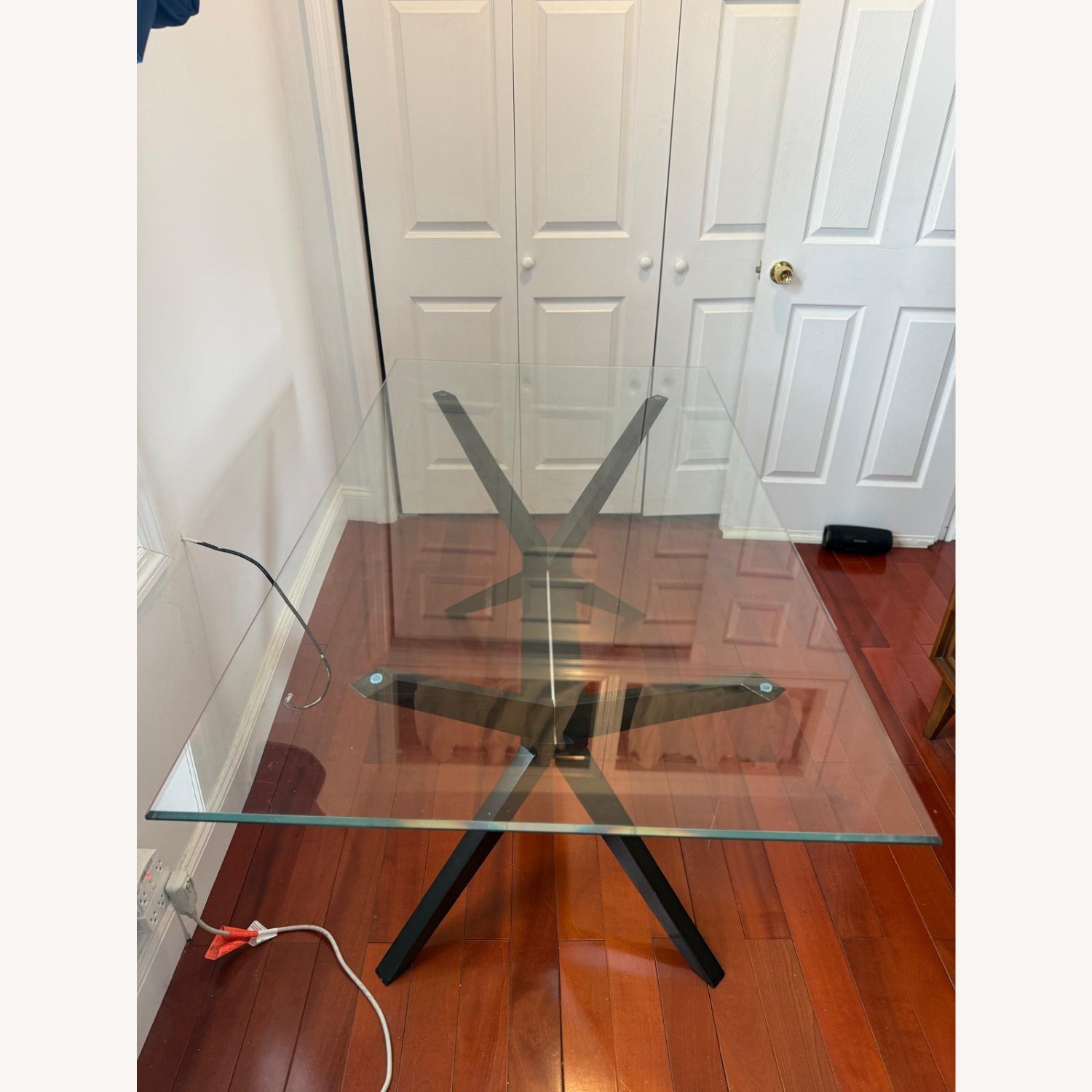 Cuomo Glass Top Solid Wood Base Dining Table - image-1