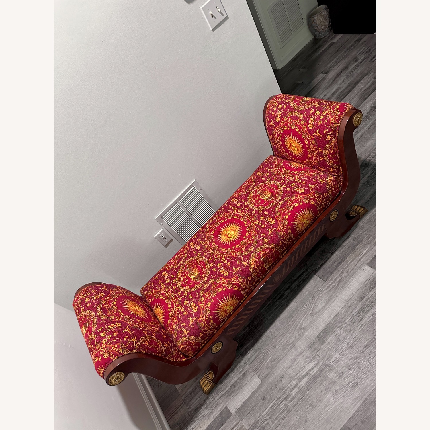 Vintage Italian Style Carved Bed Side Wood Bench  - image-4