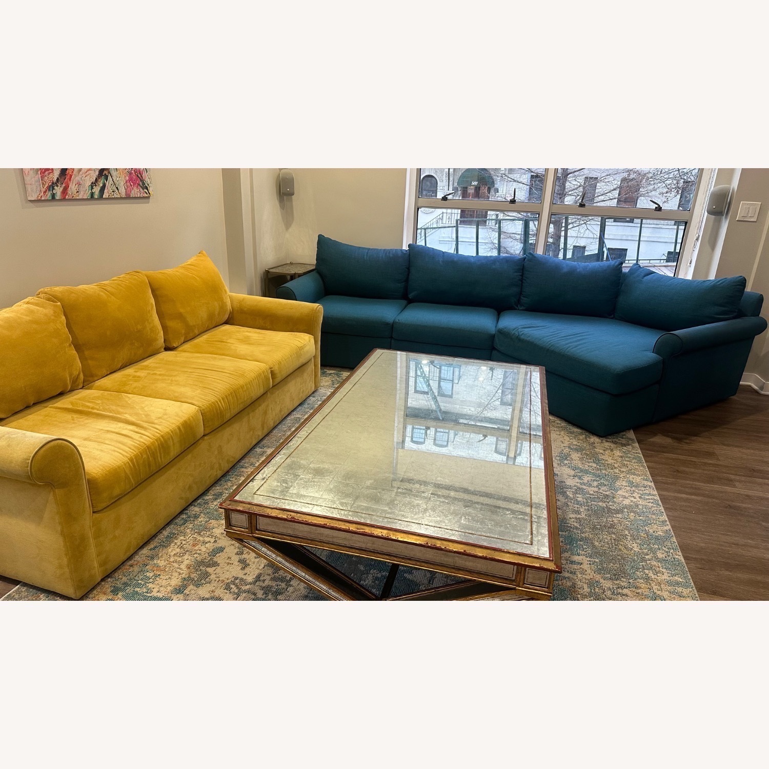 Lillian August Gold Mirrored Coffee Table  - image-3