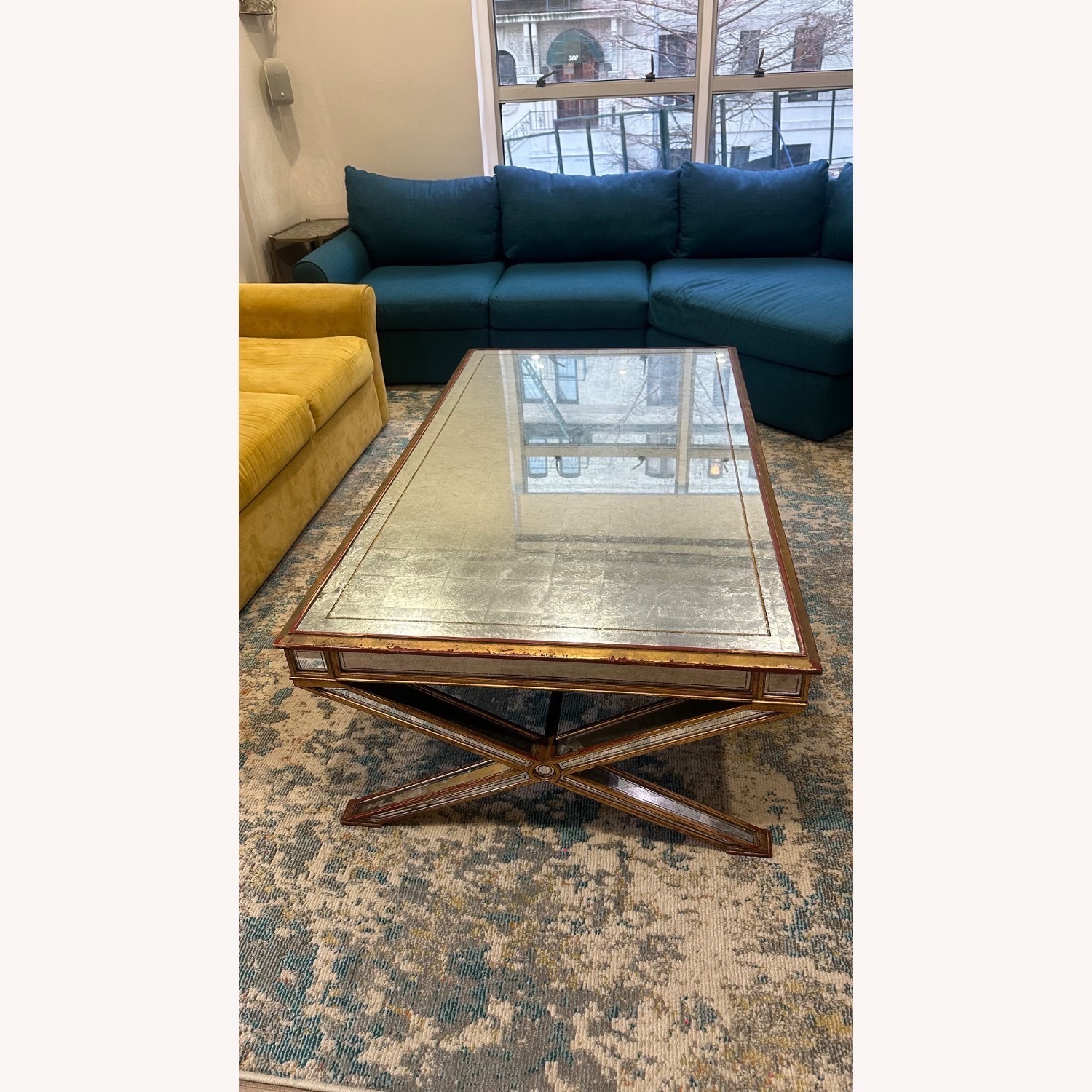 Lillian August Gold Mirrored Coffee Table  - image-1