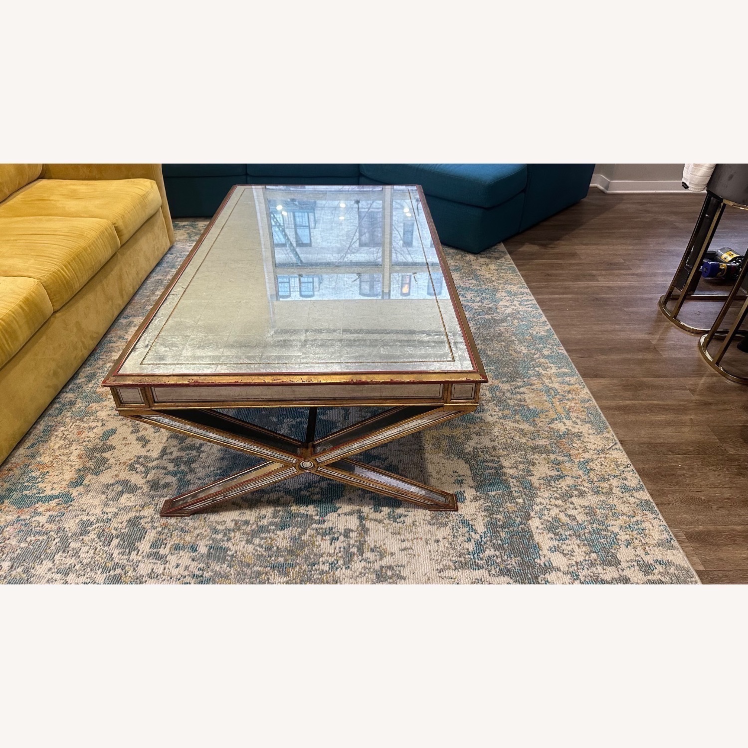 Lillian August Gold Mirrored Coffee Table  - image-2