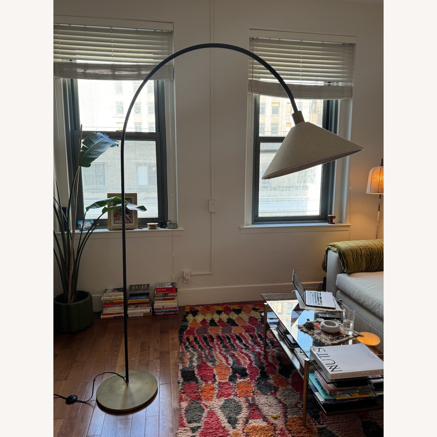 Crate & Barrel Sumner Arc Floor Lamp Natural - image-2