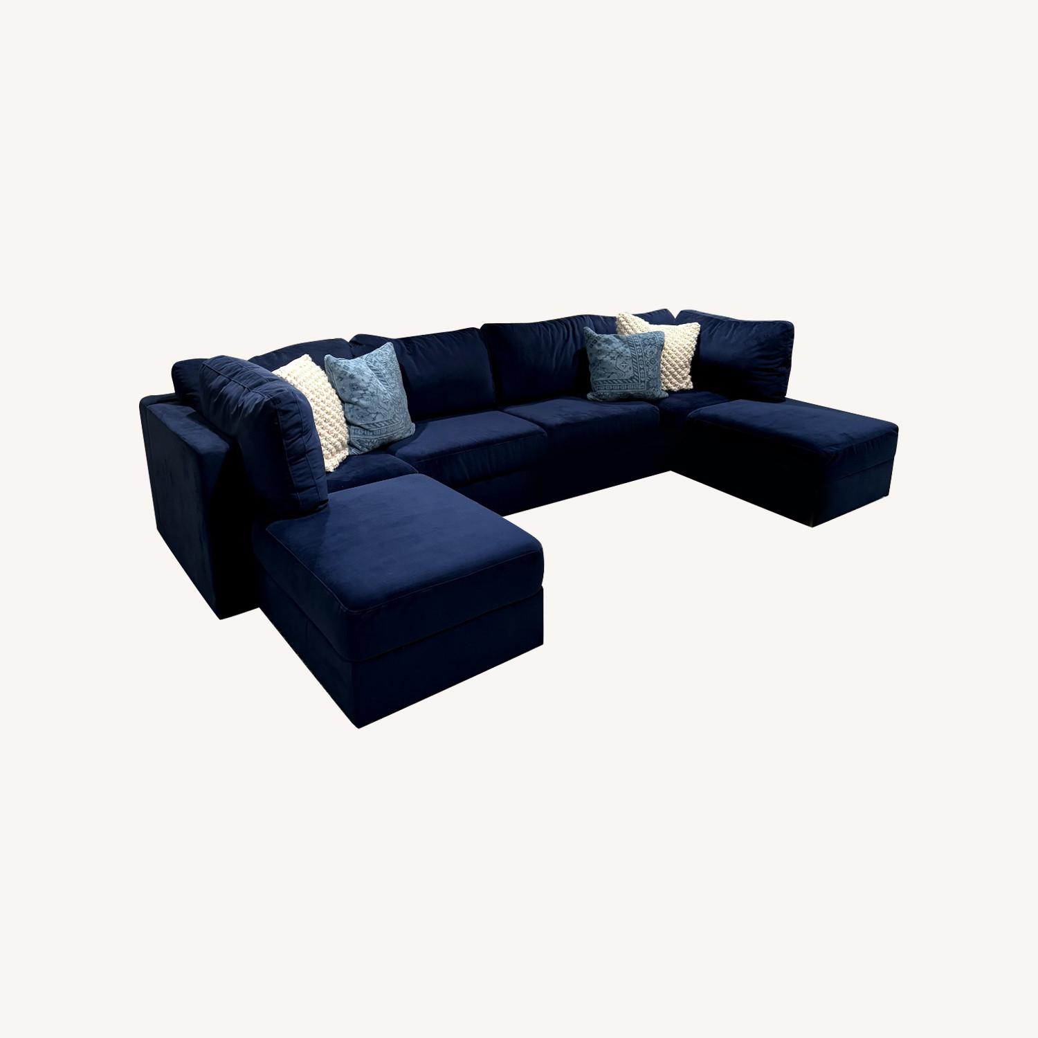 Lovesac 6 Seat Sactional - Royal Micro Velvet - image-0