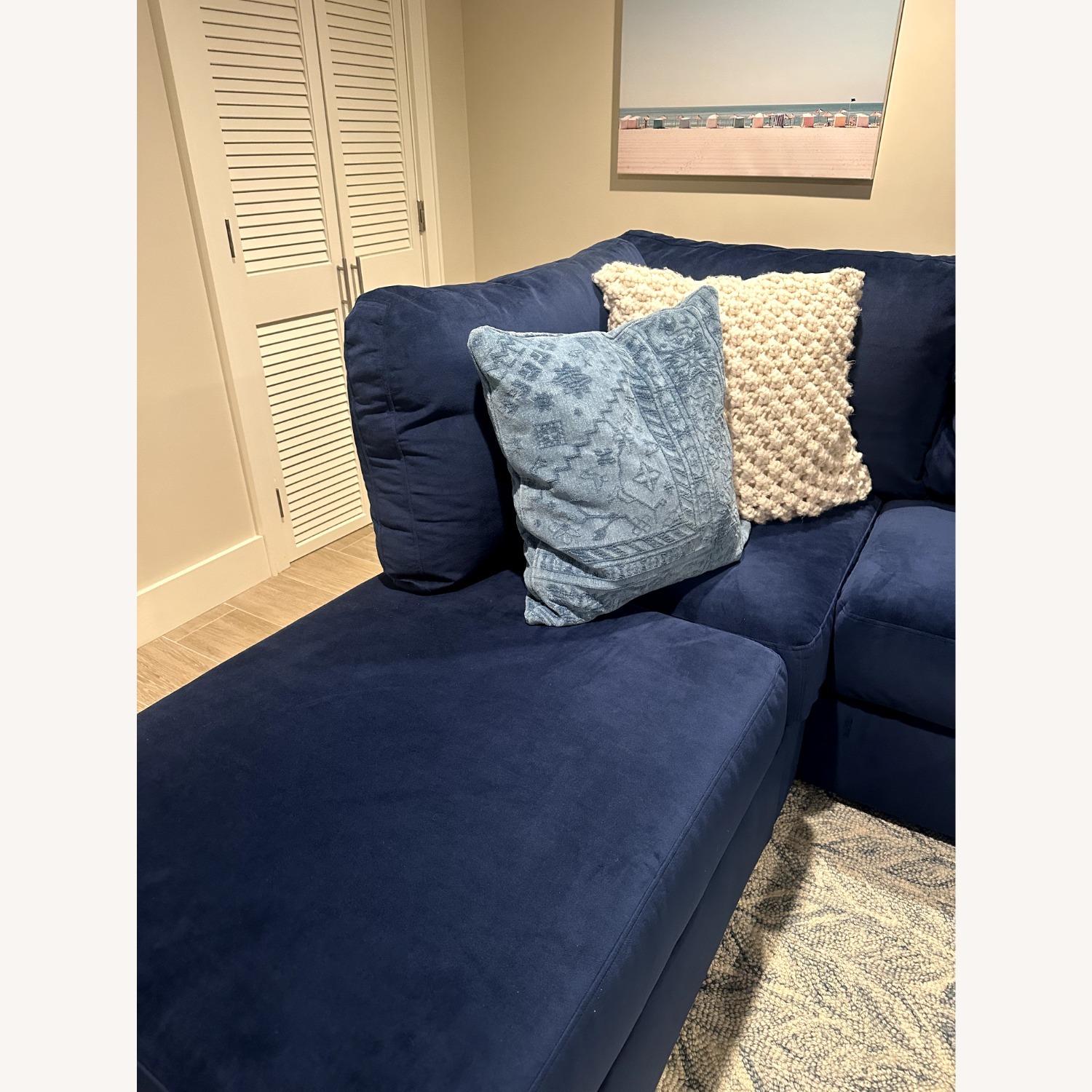 Lovesac 6 Seat Sactional - Royal Micro Velvet - image-5