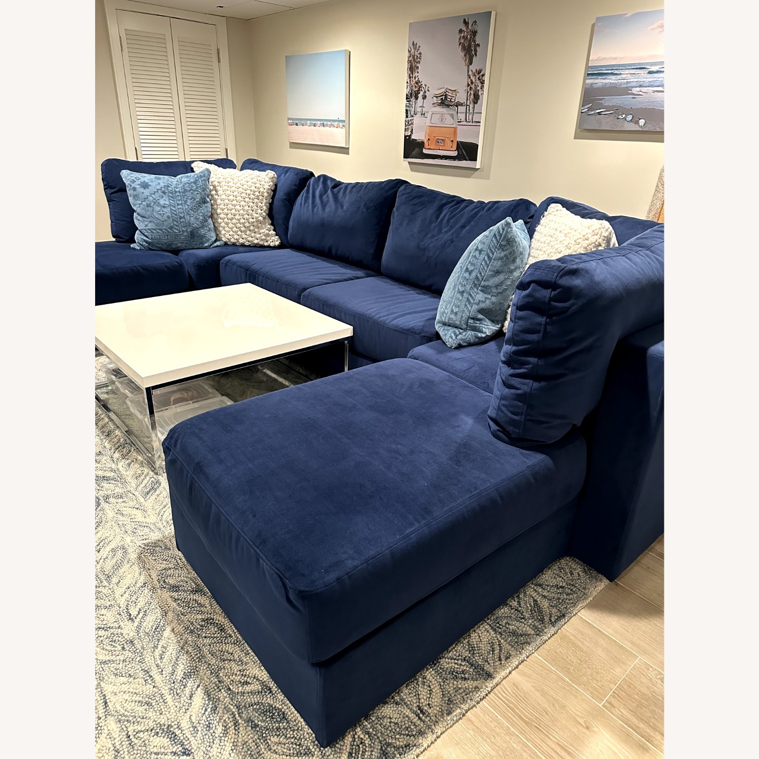 Lovesac 6 Seat Sactional - Royal Micro Velvet - image-3
