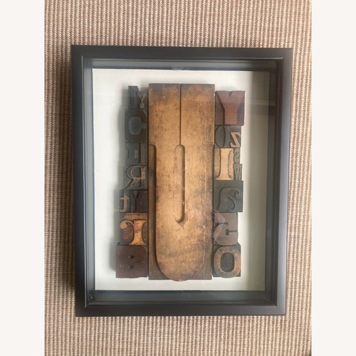 Used Framed Vintage Letterpress Wood Type Collage for sale on AptDeco