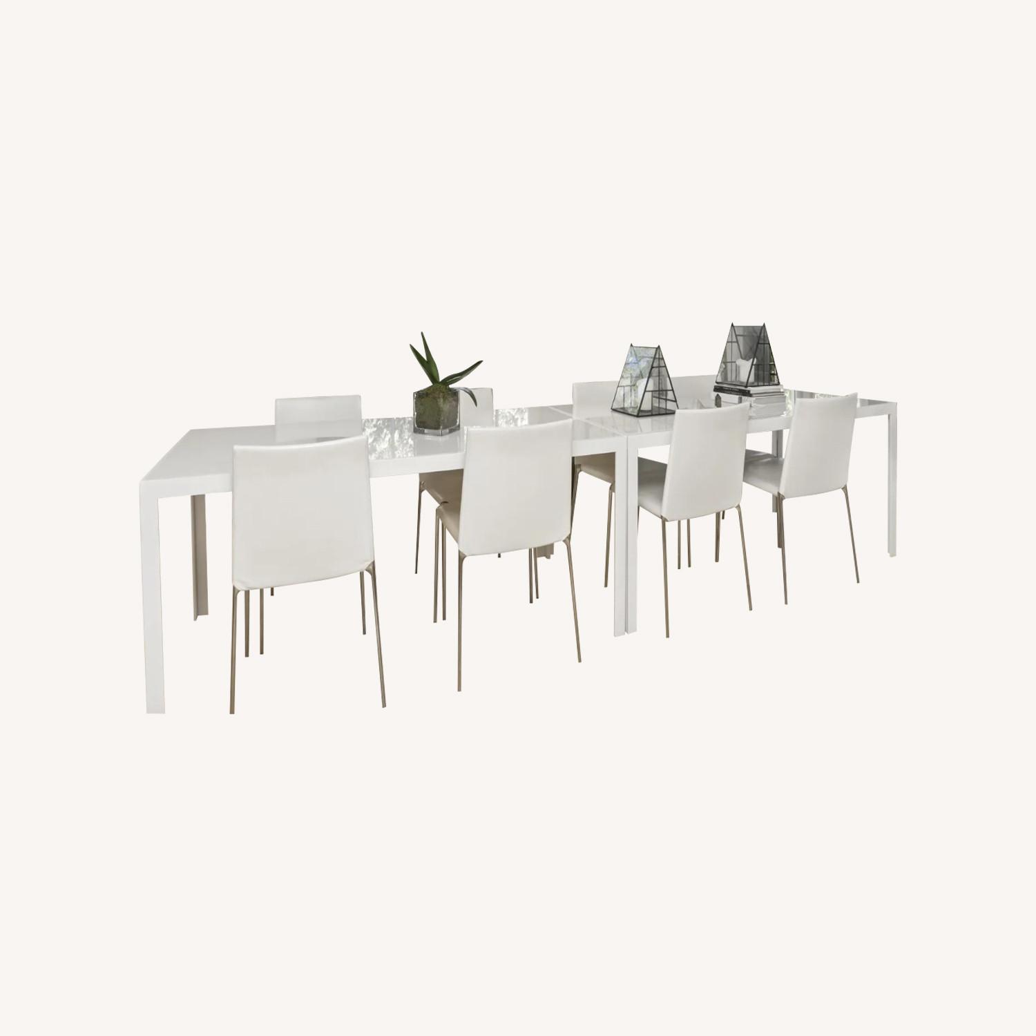 Modern White Metal & Glass Dining Table(s) - image-0
