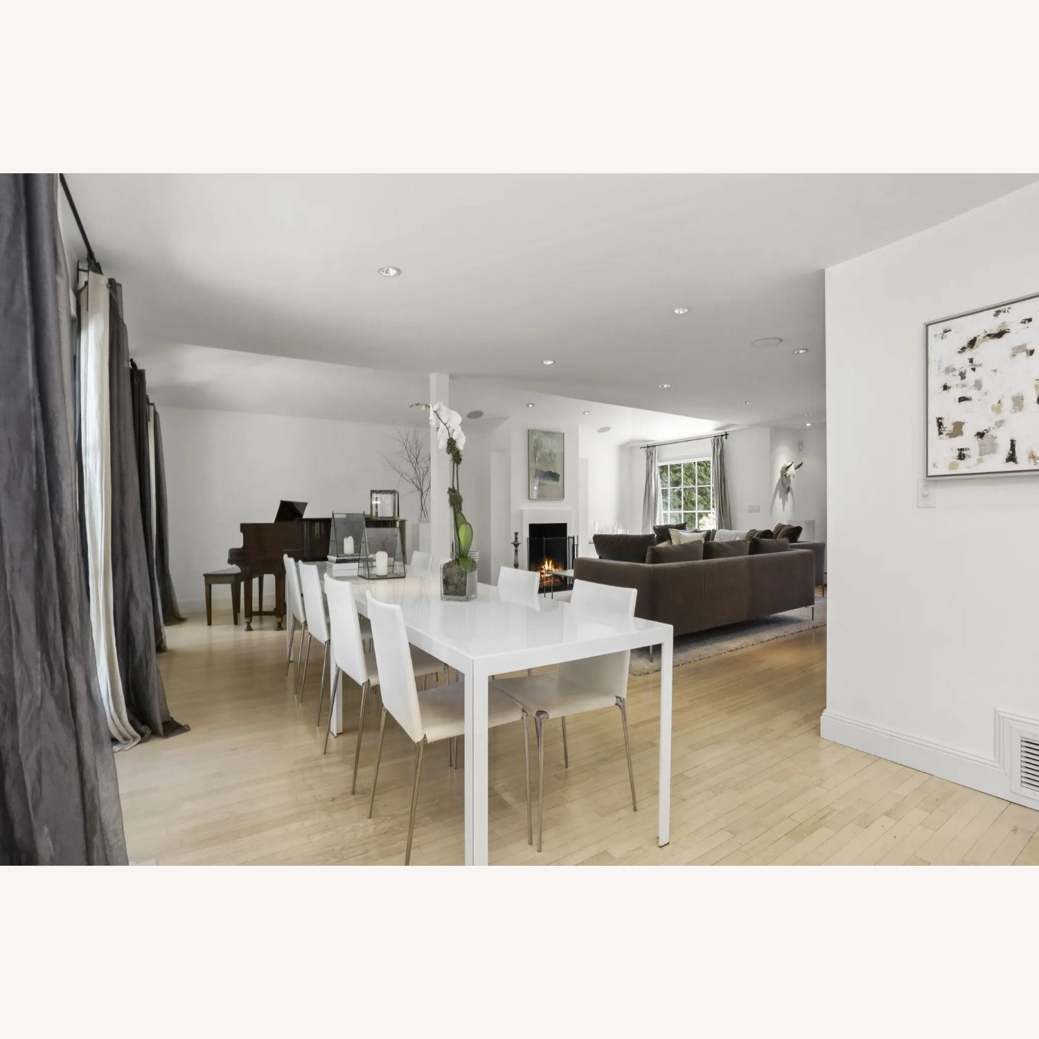 Modern White Metal & Glass Dining Table(s) - image-2