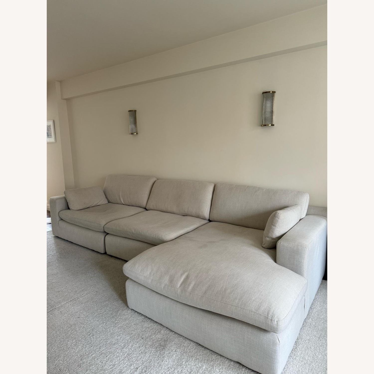 3-Piece Sectional With Chaise In Linen - image-2