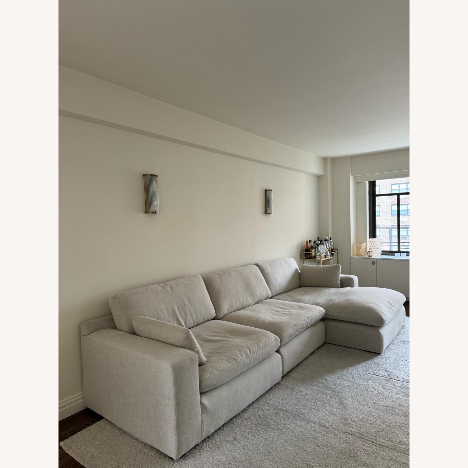 3-Piece Sectional With Chaise In Linen - image-1