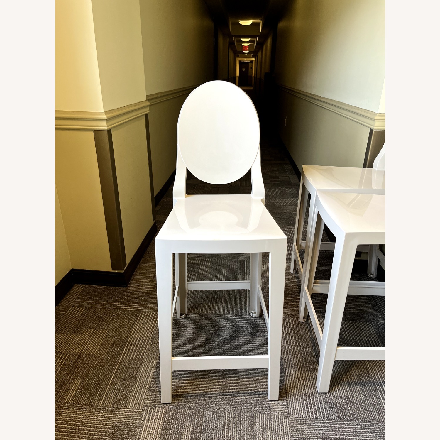 3 Kartell 'One More' Counter Stools Glossy Beige - image-8