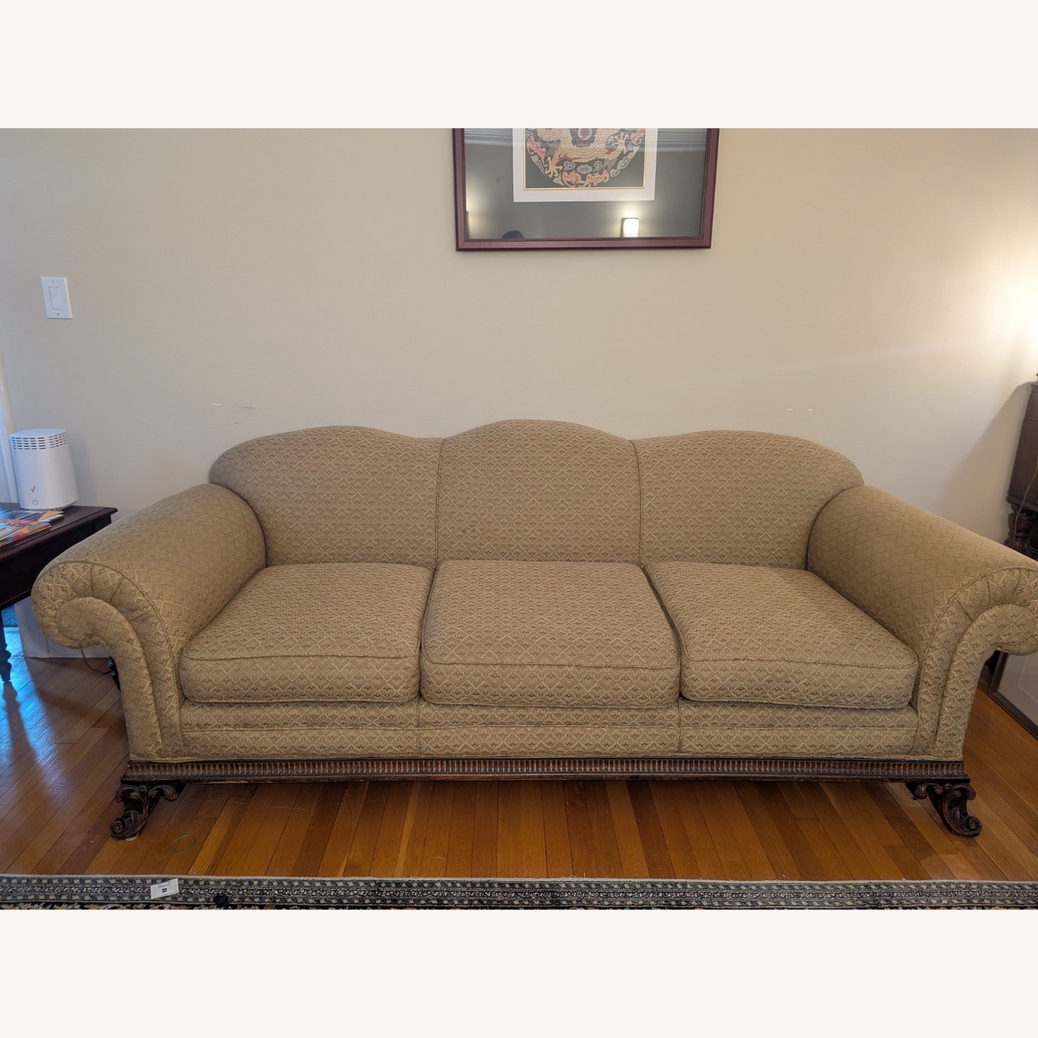 Vintage Rolled Arm Claw Foot Sofa - image-1