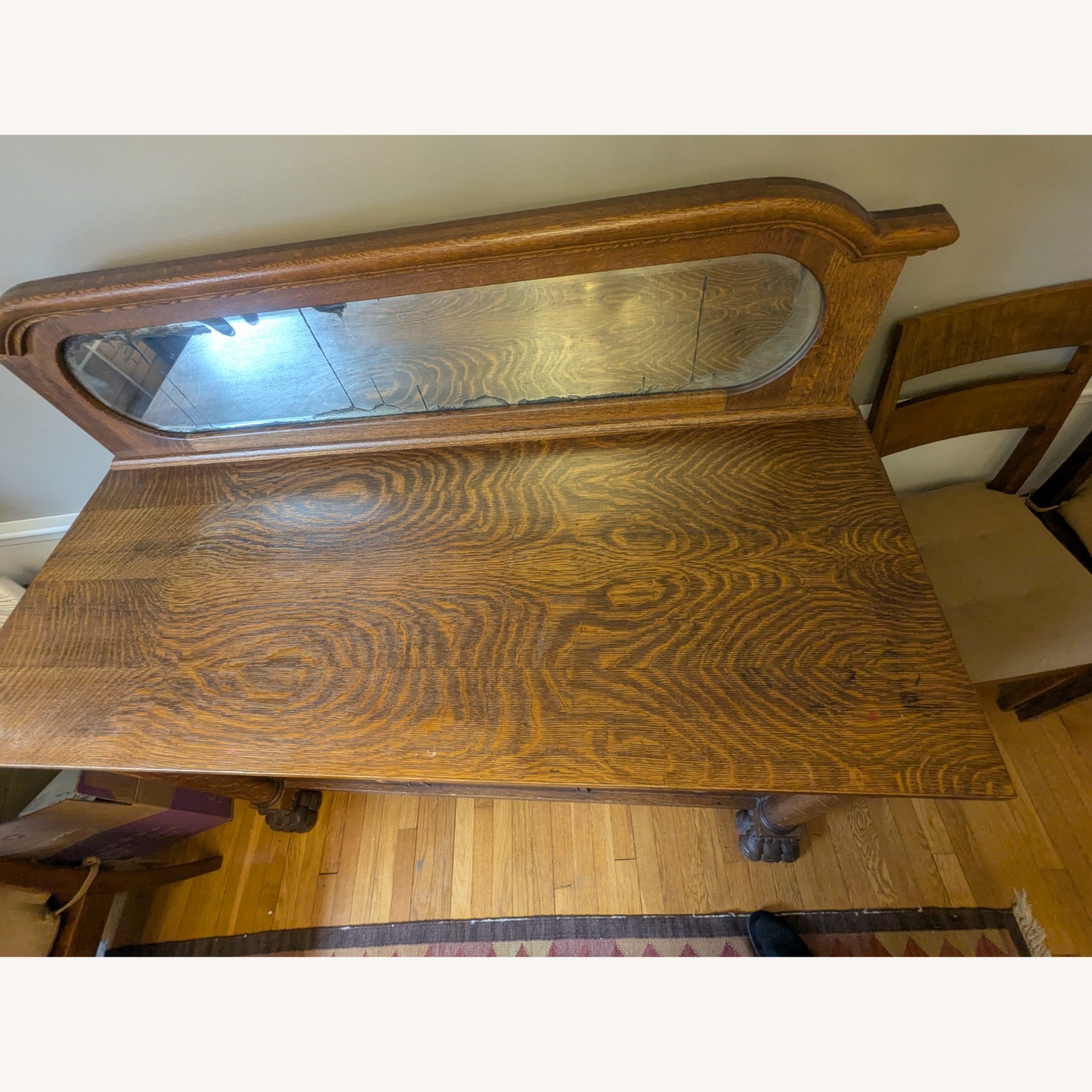 Vintage Wood Sideboard With Mirror  - image-4