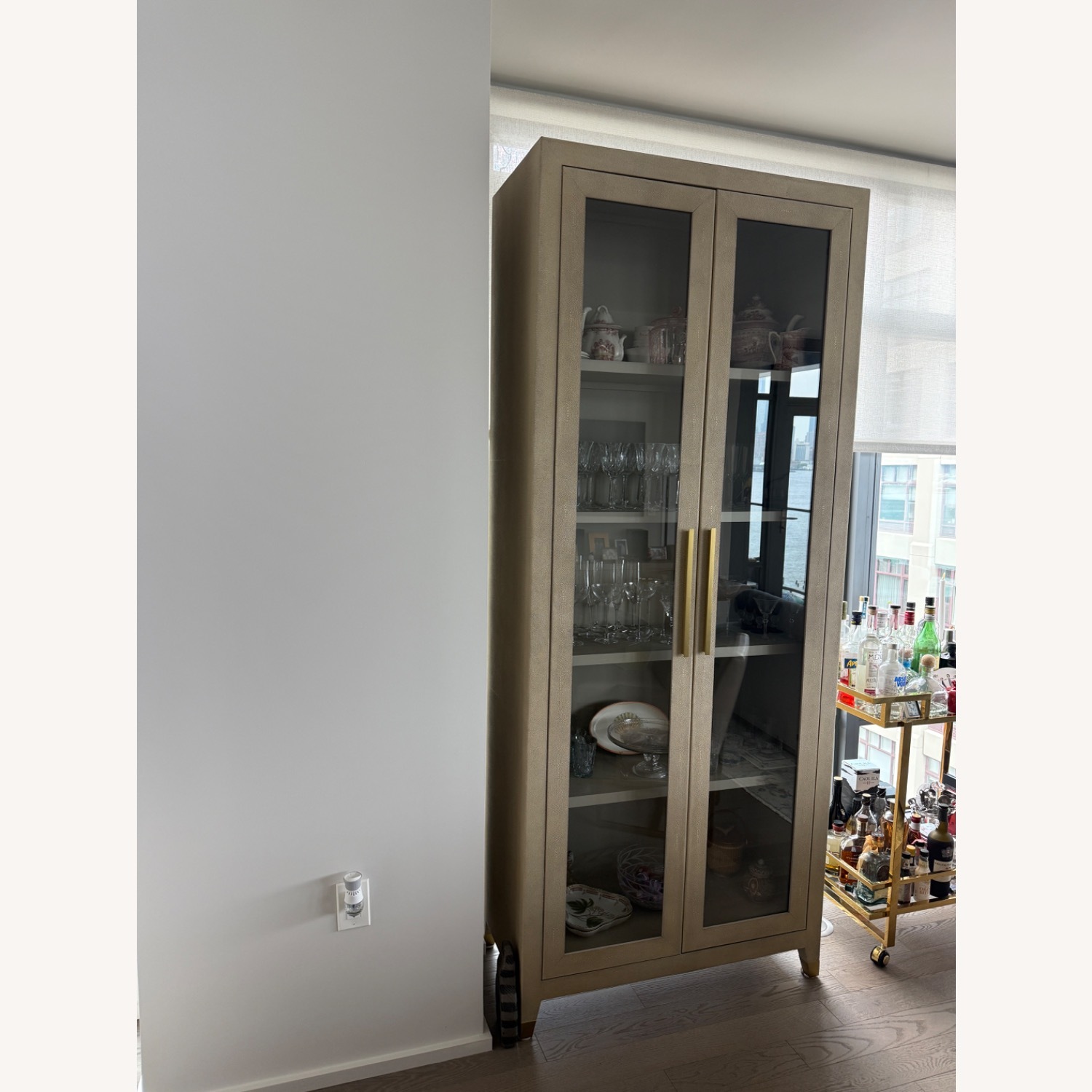 Restoration Hardware Glass Door Grayson Shagreen  - image-1