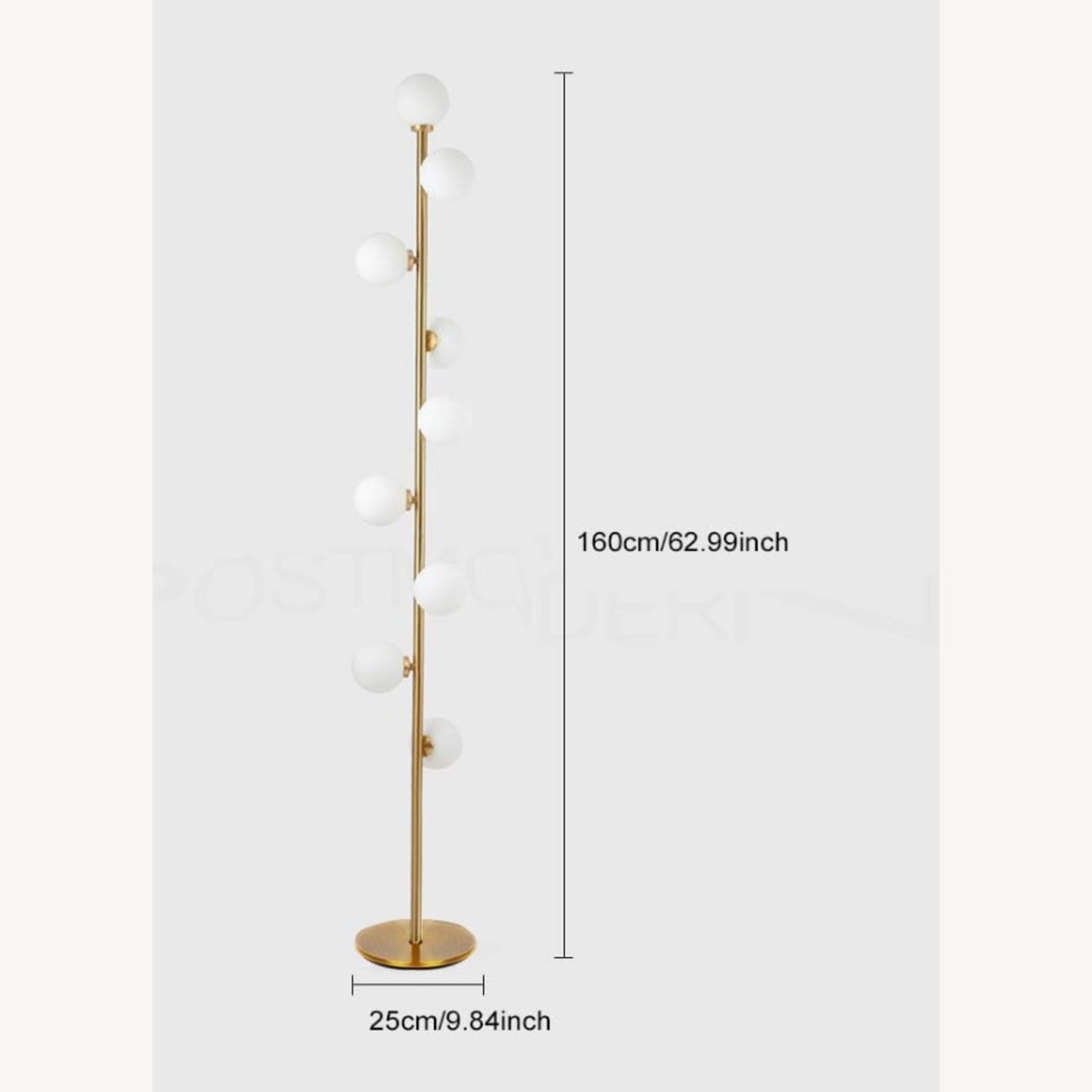 Gold Floor Lamps with Frosted Glass Globes - image-4