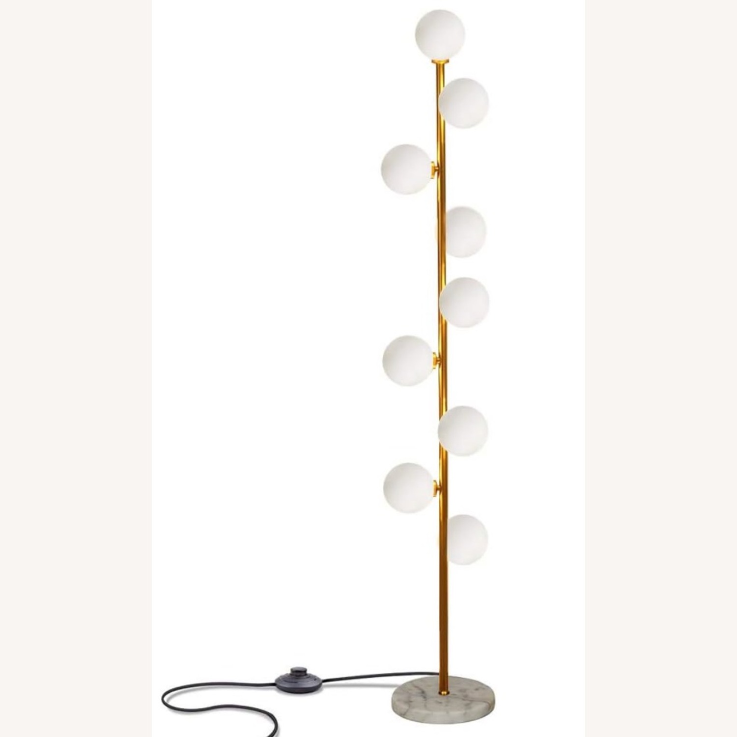 Gold Floor Lamps with Frosted Glass Globes - image-1