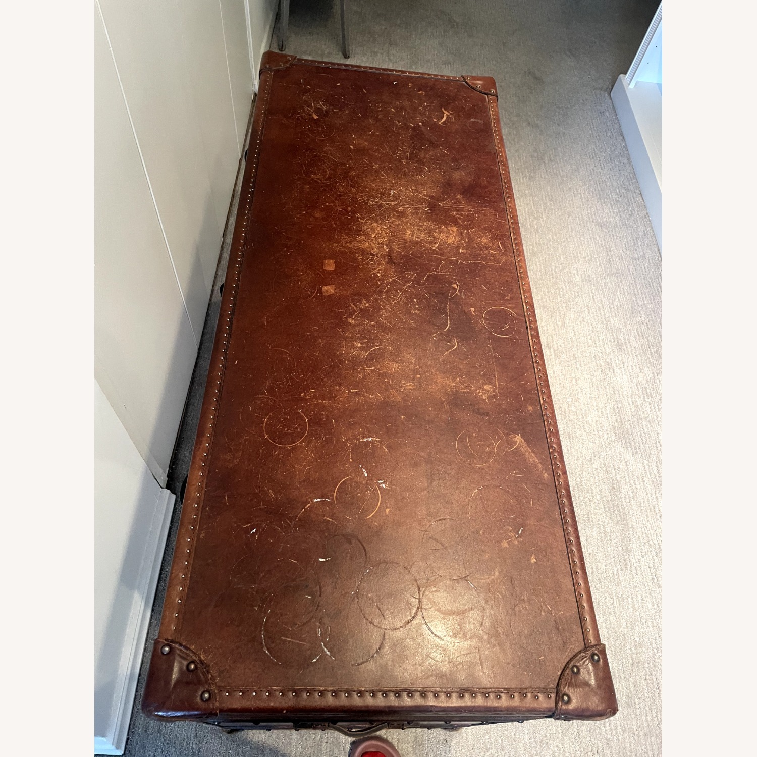 Restoration Hardware Antique Steamer Trunk Desk - image-1
