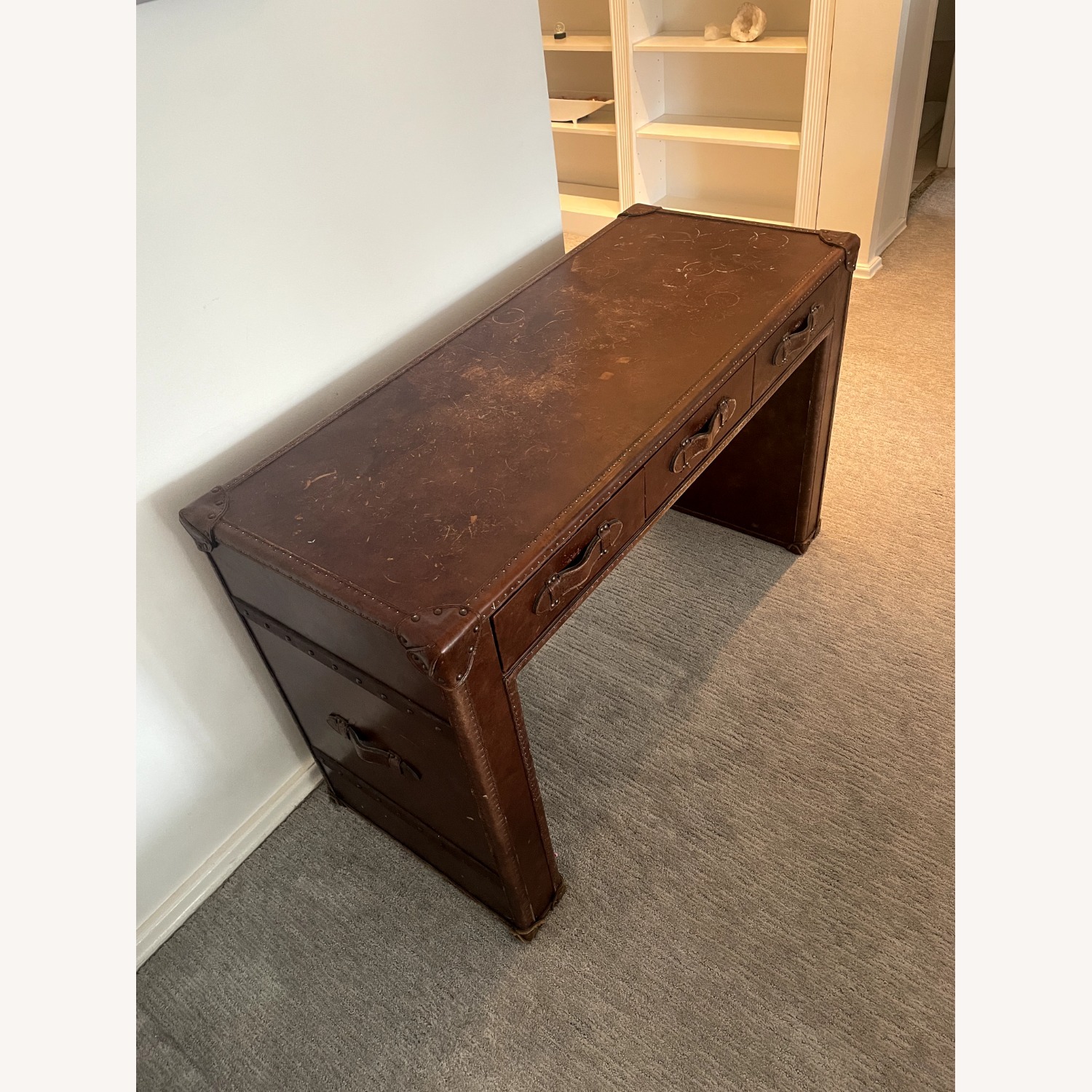 Restoration Hardware Antique Steamer Trunk Desk - image-6