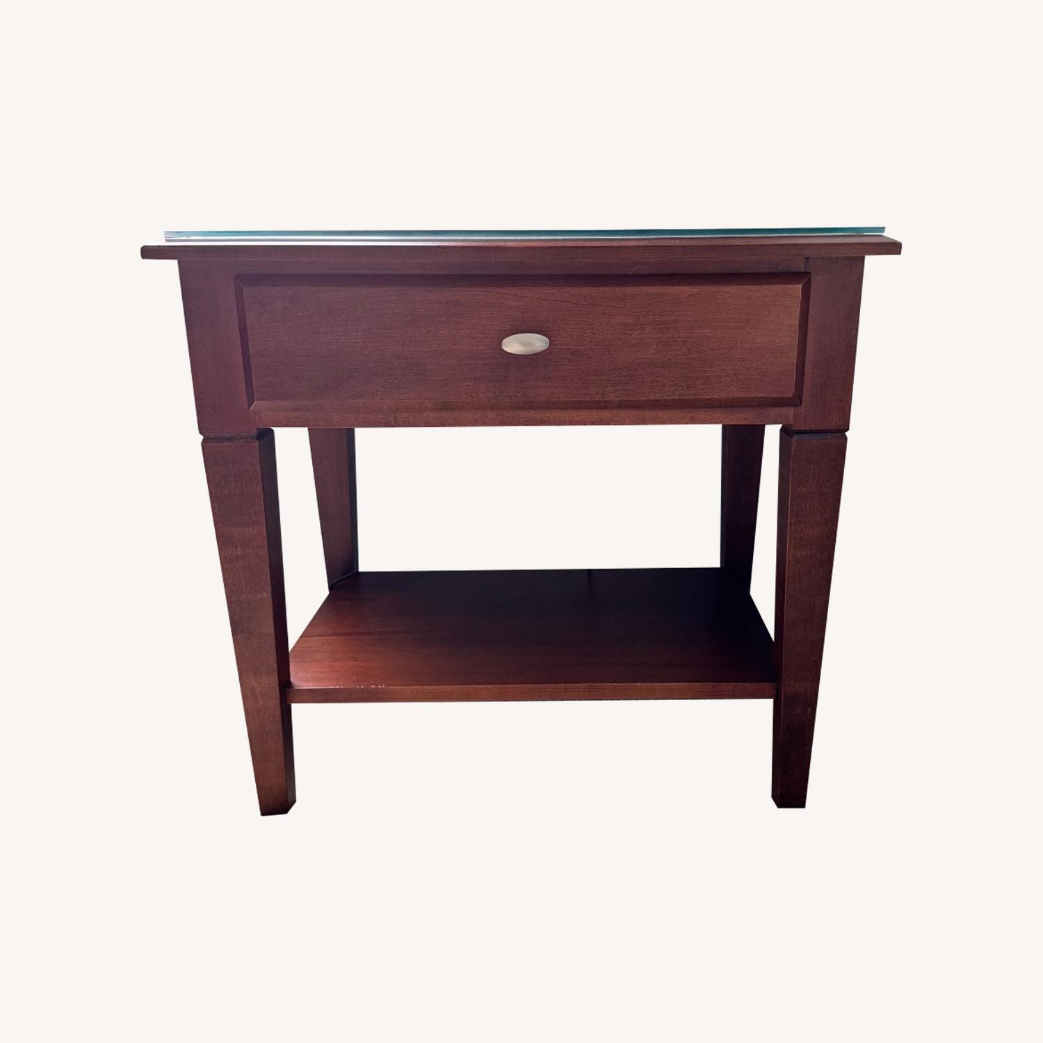 Ethan Allen Dark Brown Wood Nighstand - image-0