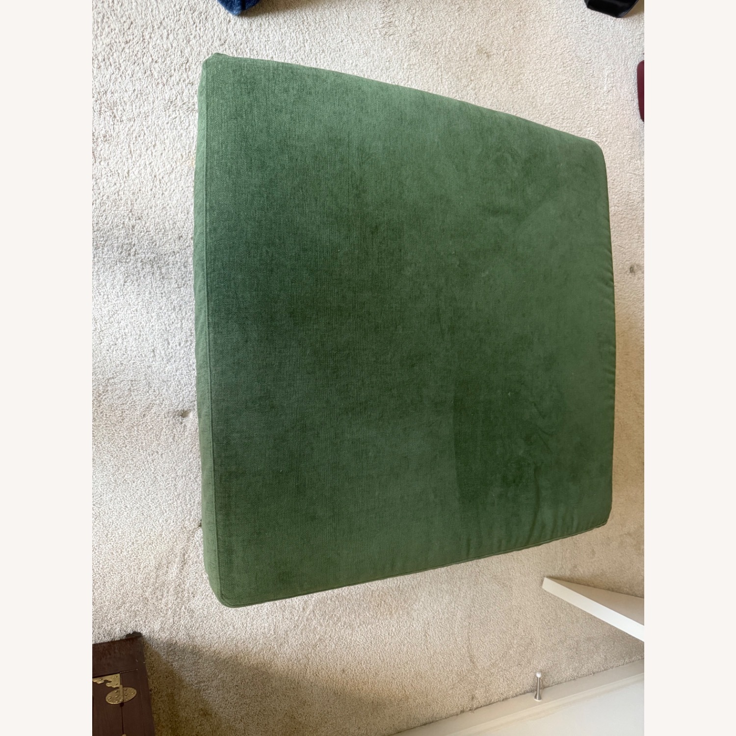 West Elm Andes Green Velvet Ottoman  - image-3